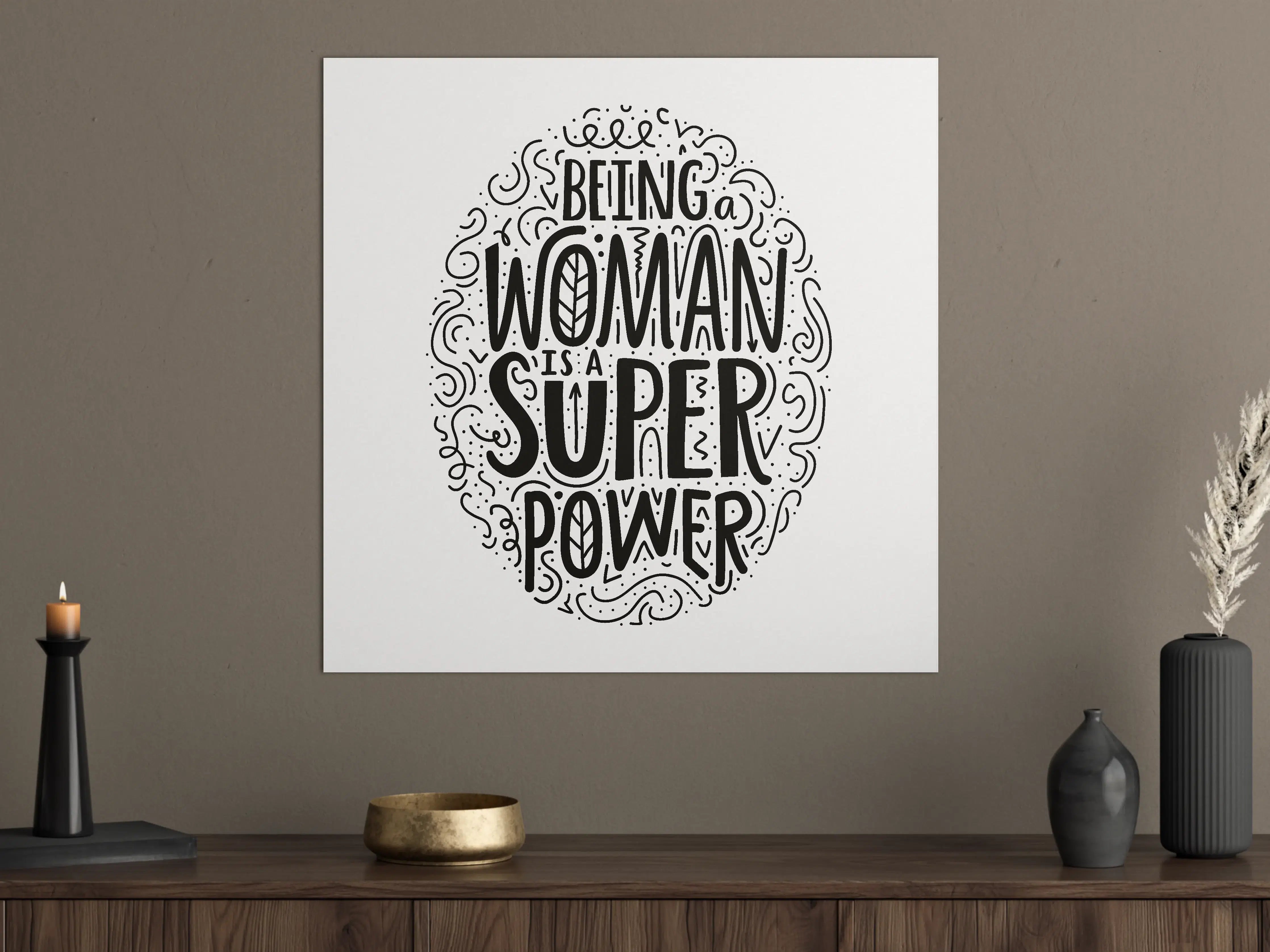 Große Wandbilder - Inspirierendes Frauenpower-Motiv in Schwarzweiß