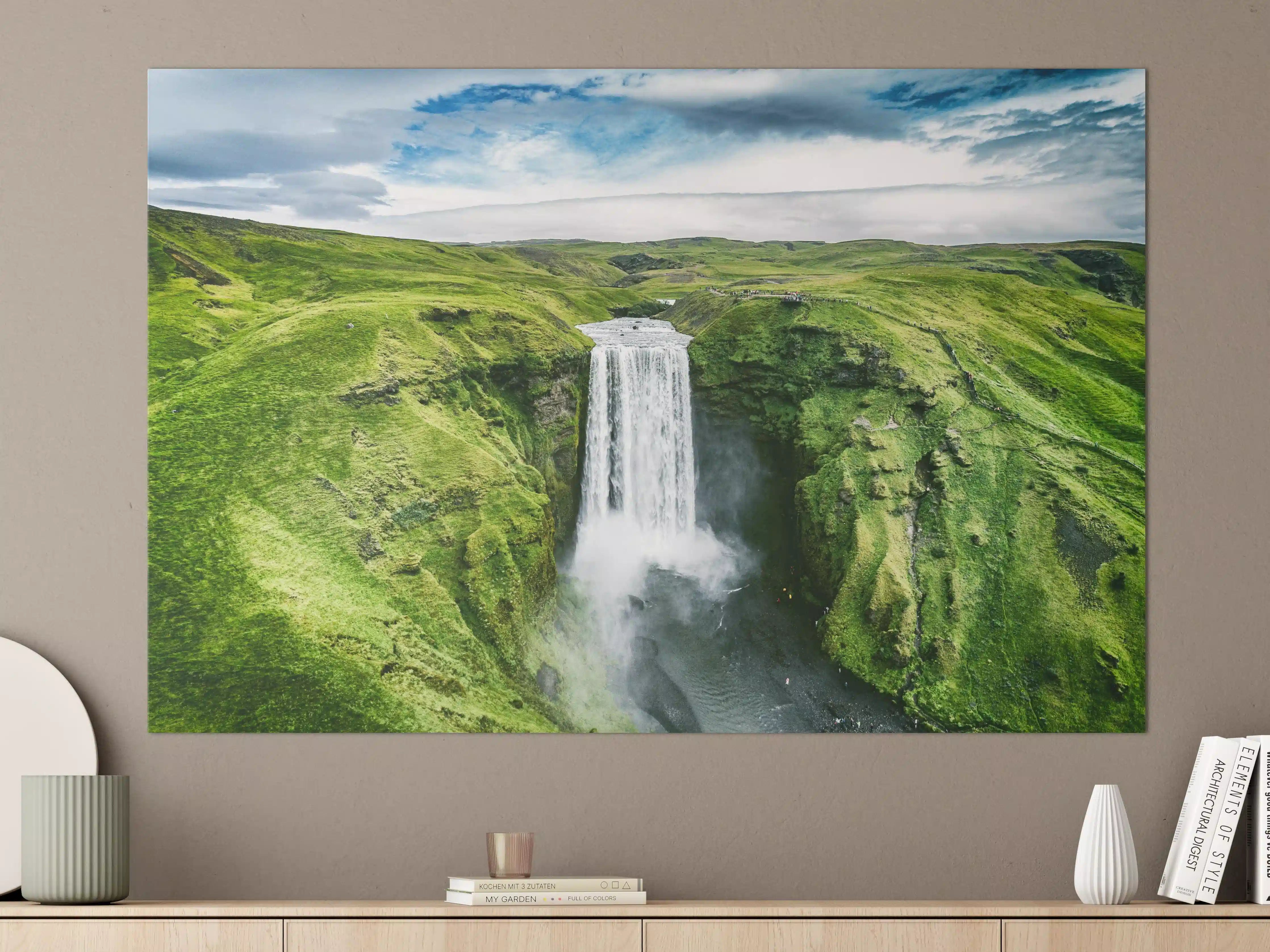 Große Wandbilder - Isländischer Wasserfall Skogafoss