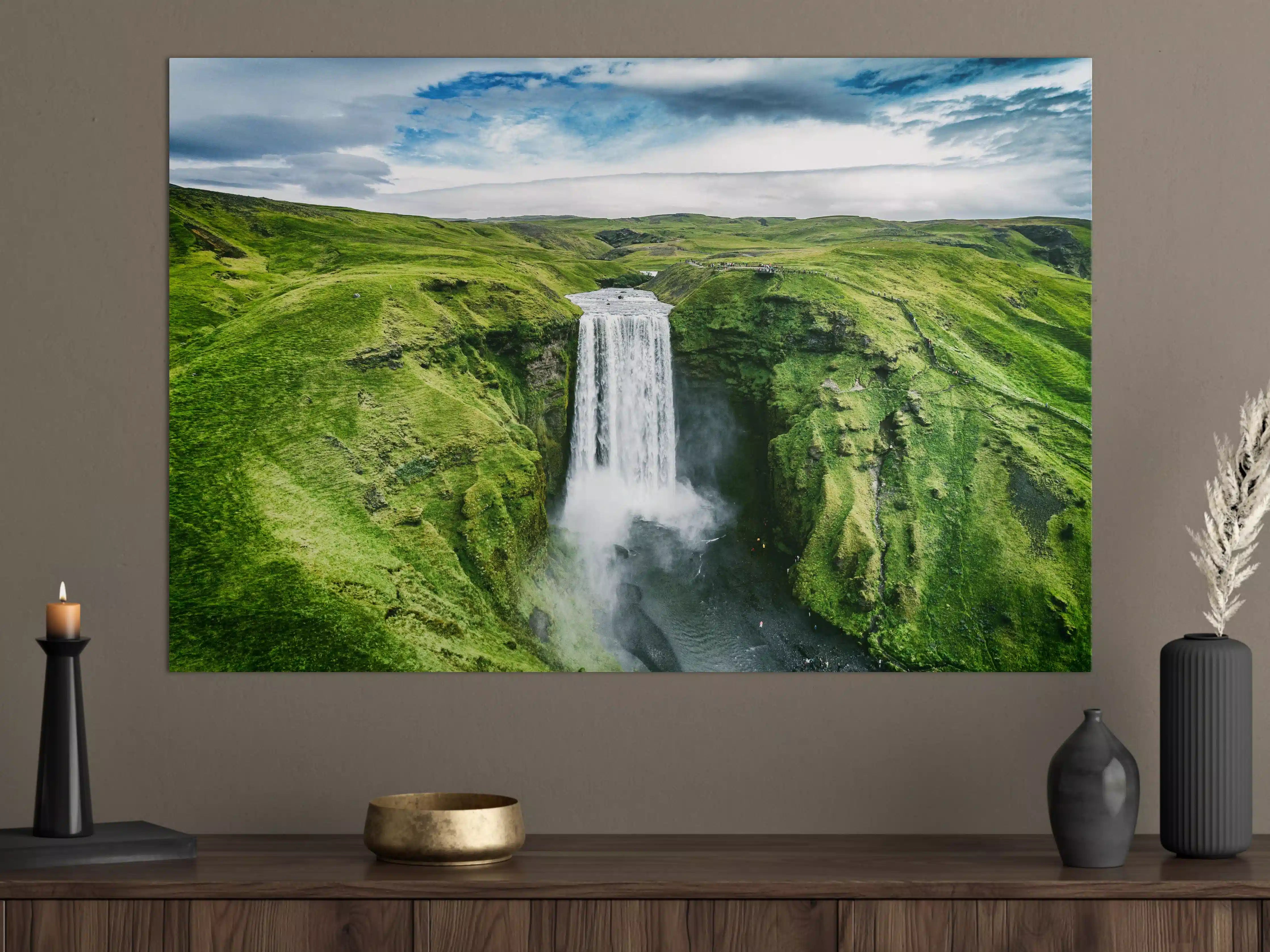 Große Wandbilder - Isländischer Wasserfall Skogafoss