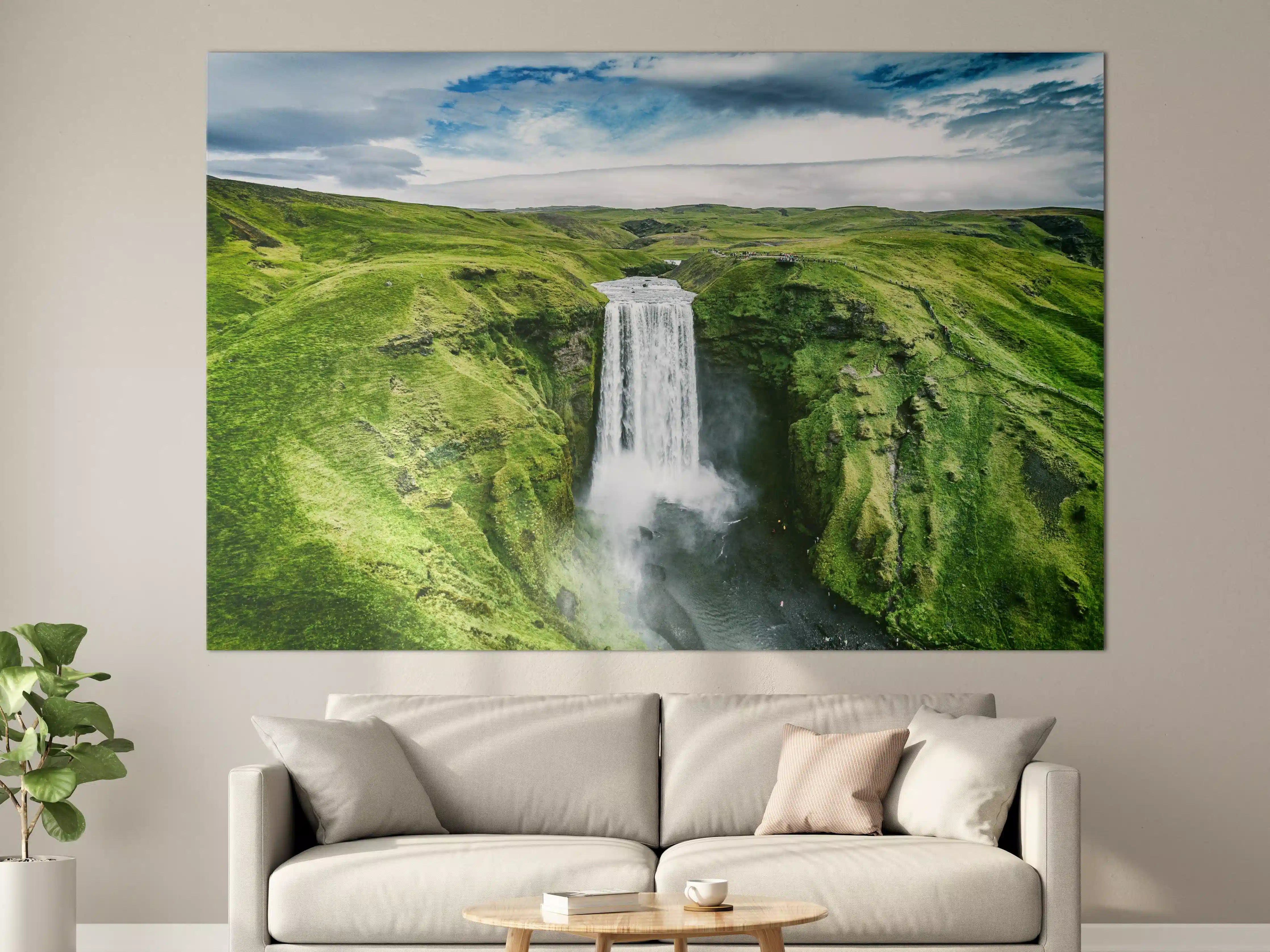 Große Wandbilder - Isländischer Wasserfall Skogafoss