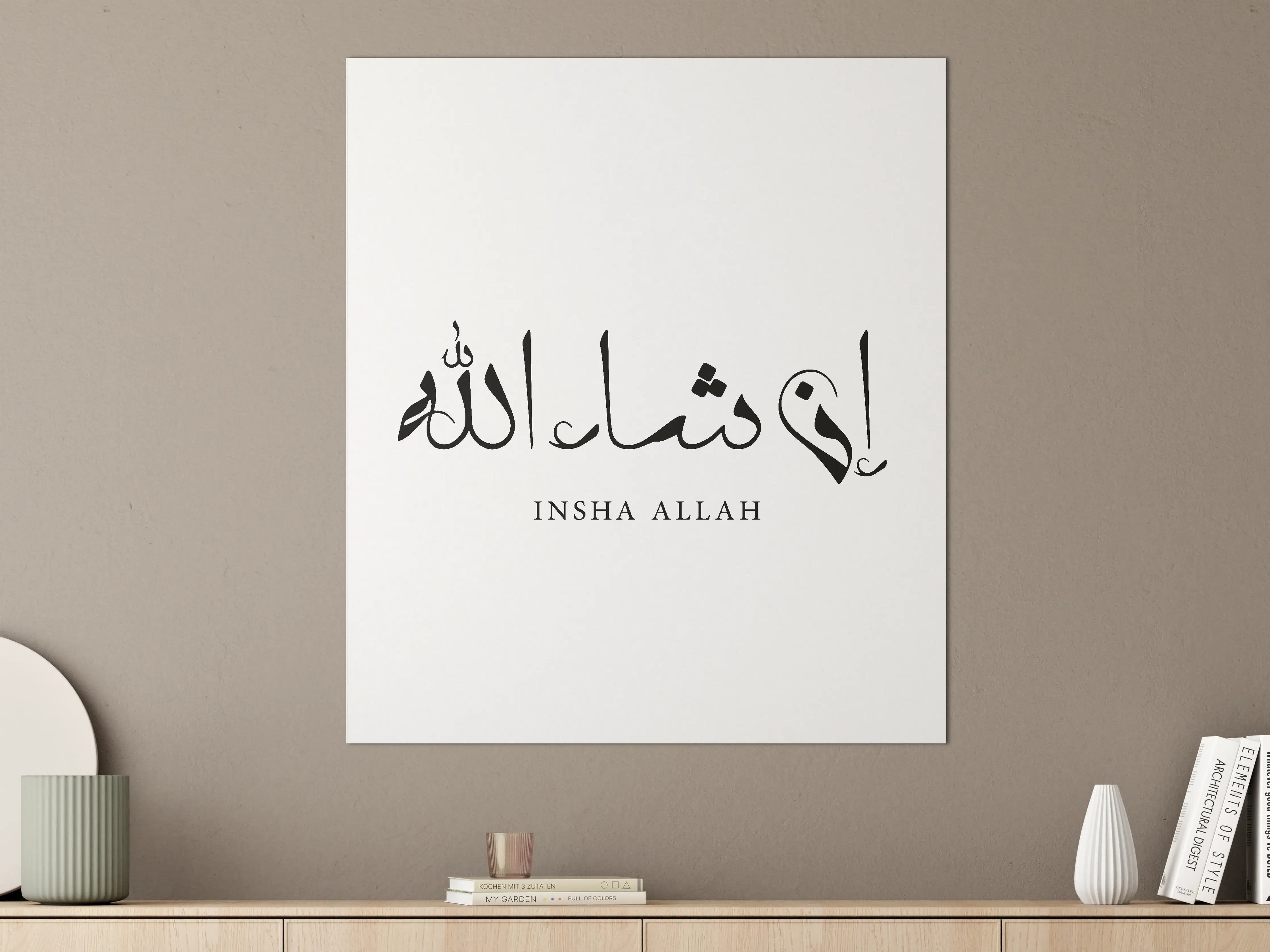Große Wandbilder - Islamische Kalligrafie "Insha Allah"