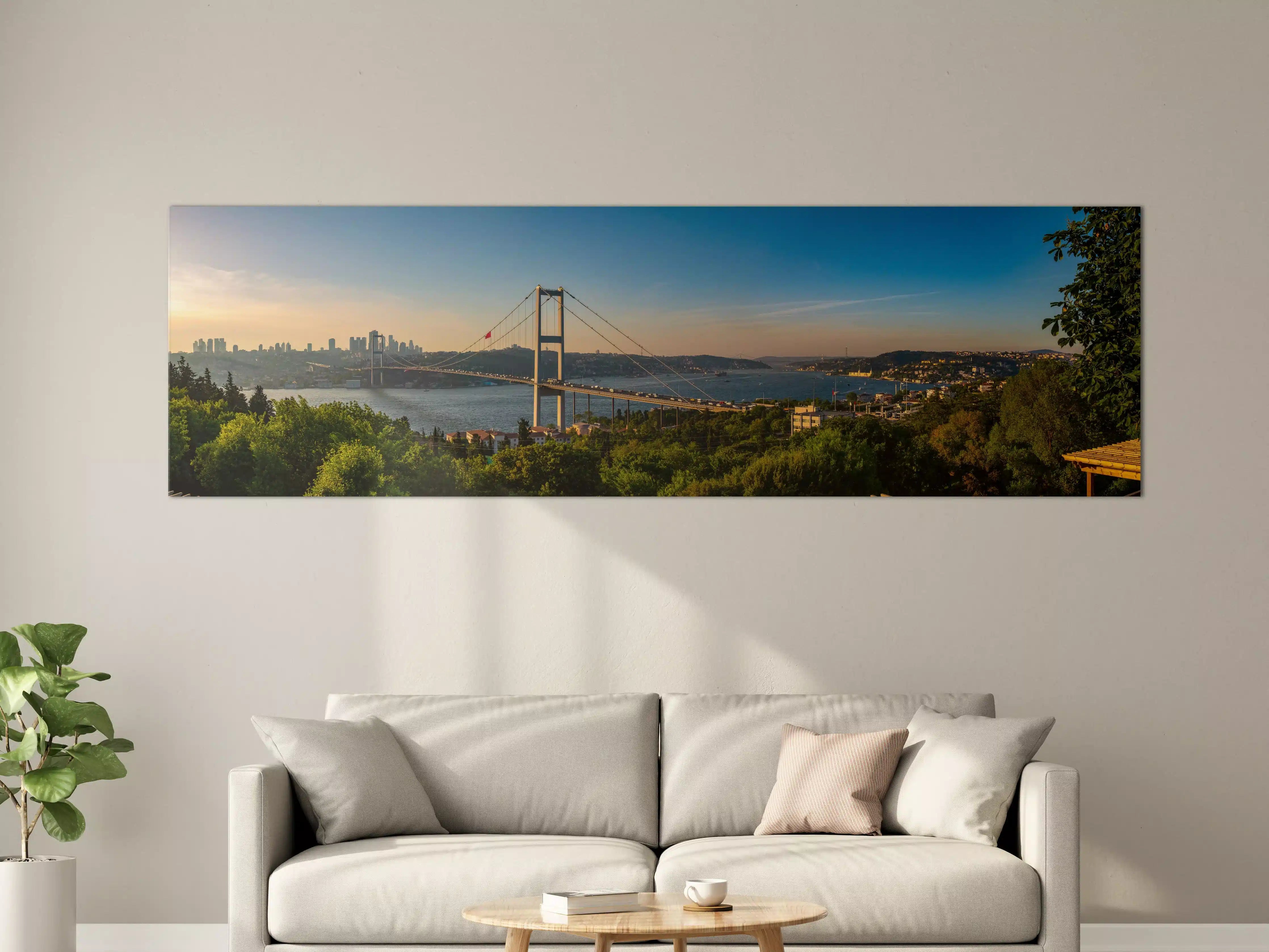 Große Wandbilder - Istanbul Bosporus Skyline Blau-Grün