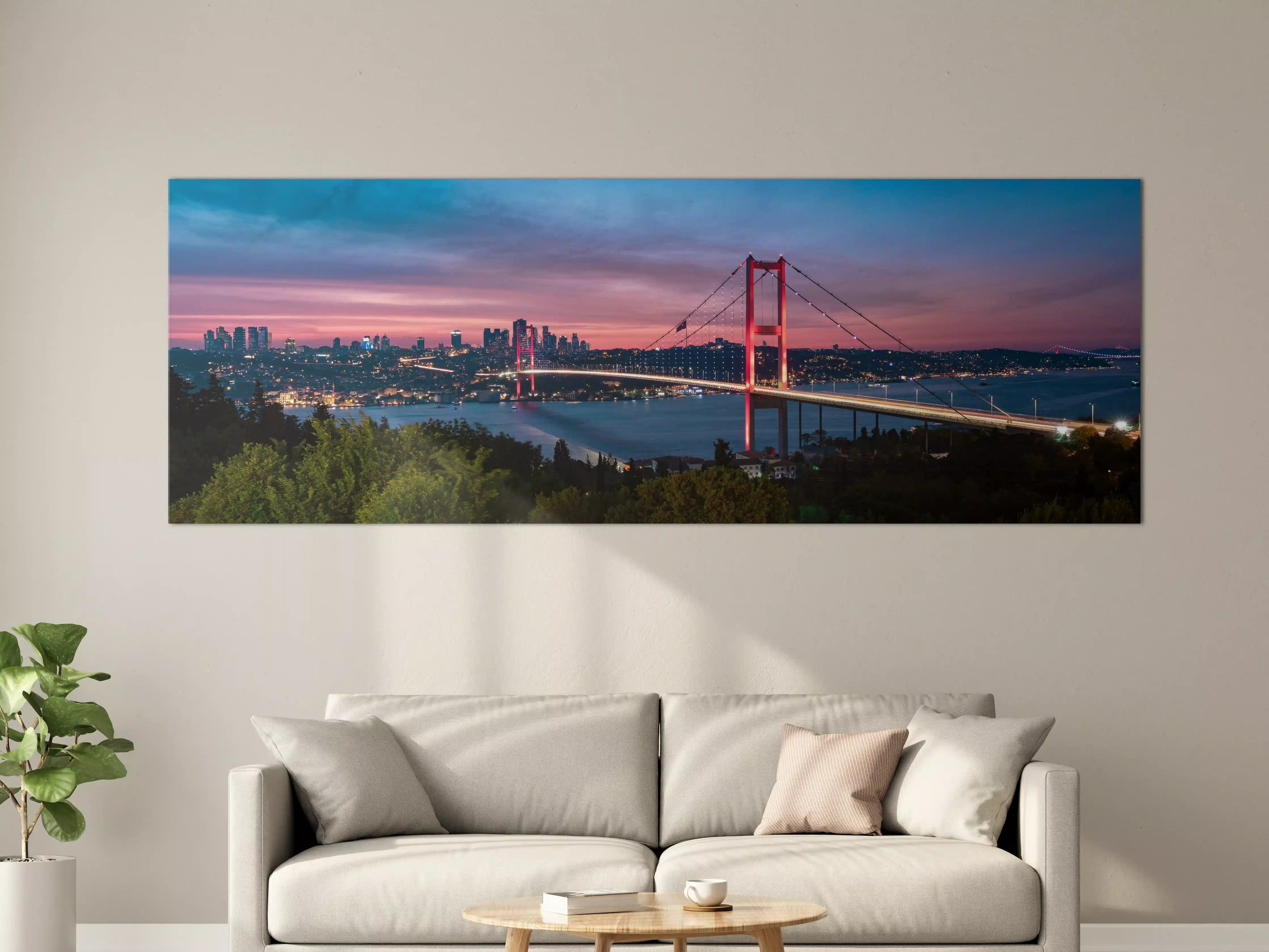 Große Wandbilder - Istanbul Bosporusbrücke bei Dämmerung