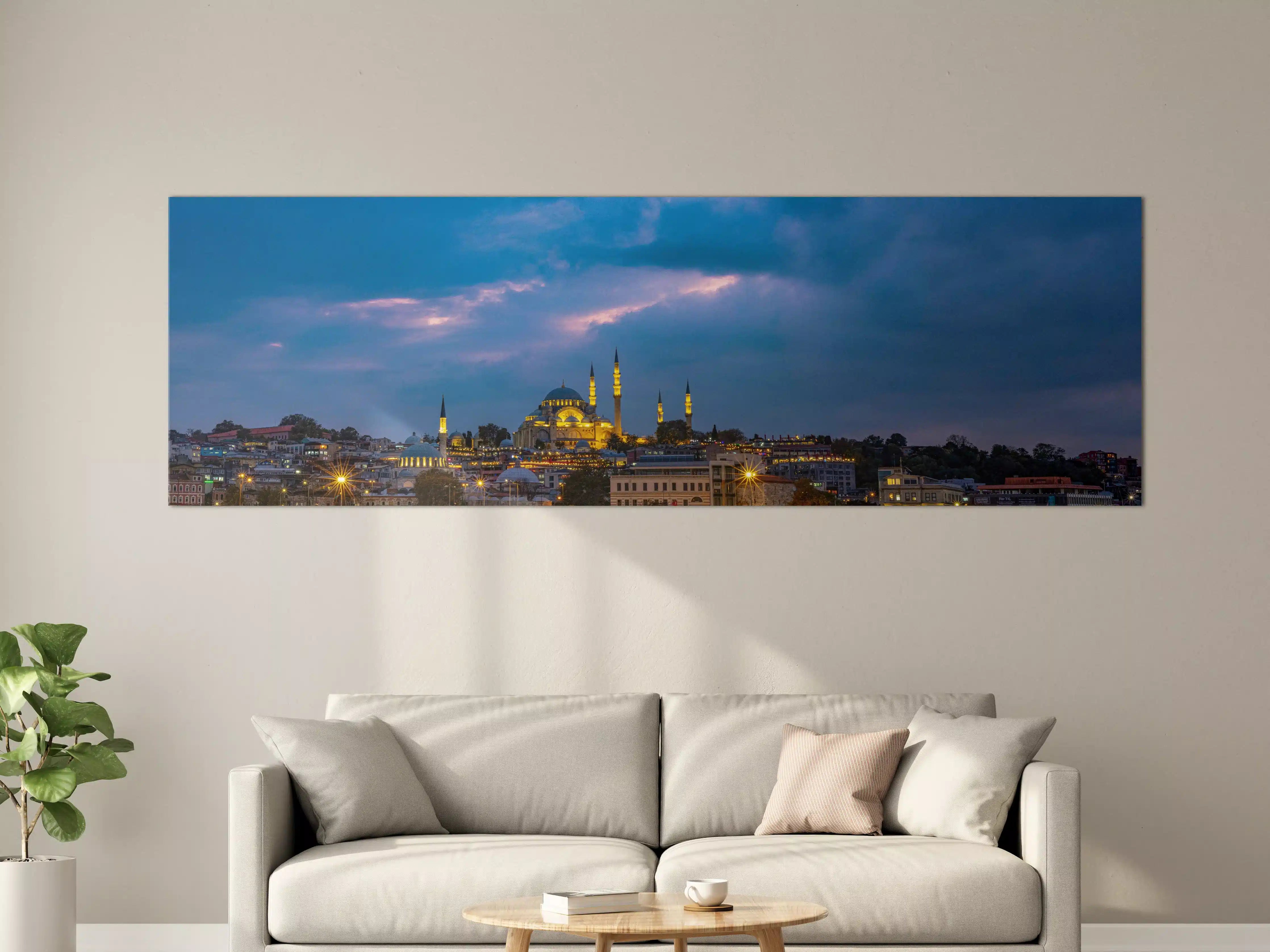 Große Wandbilder - Istanbul Skyline Blau-Gold