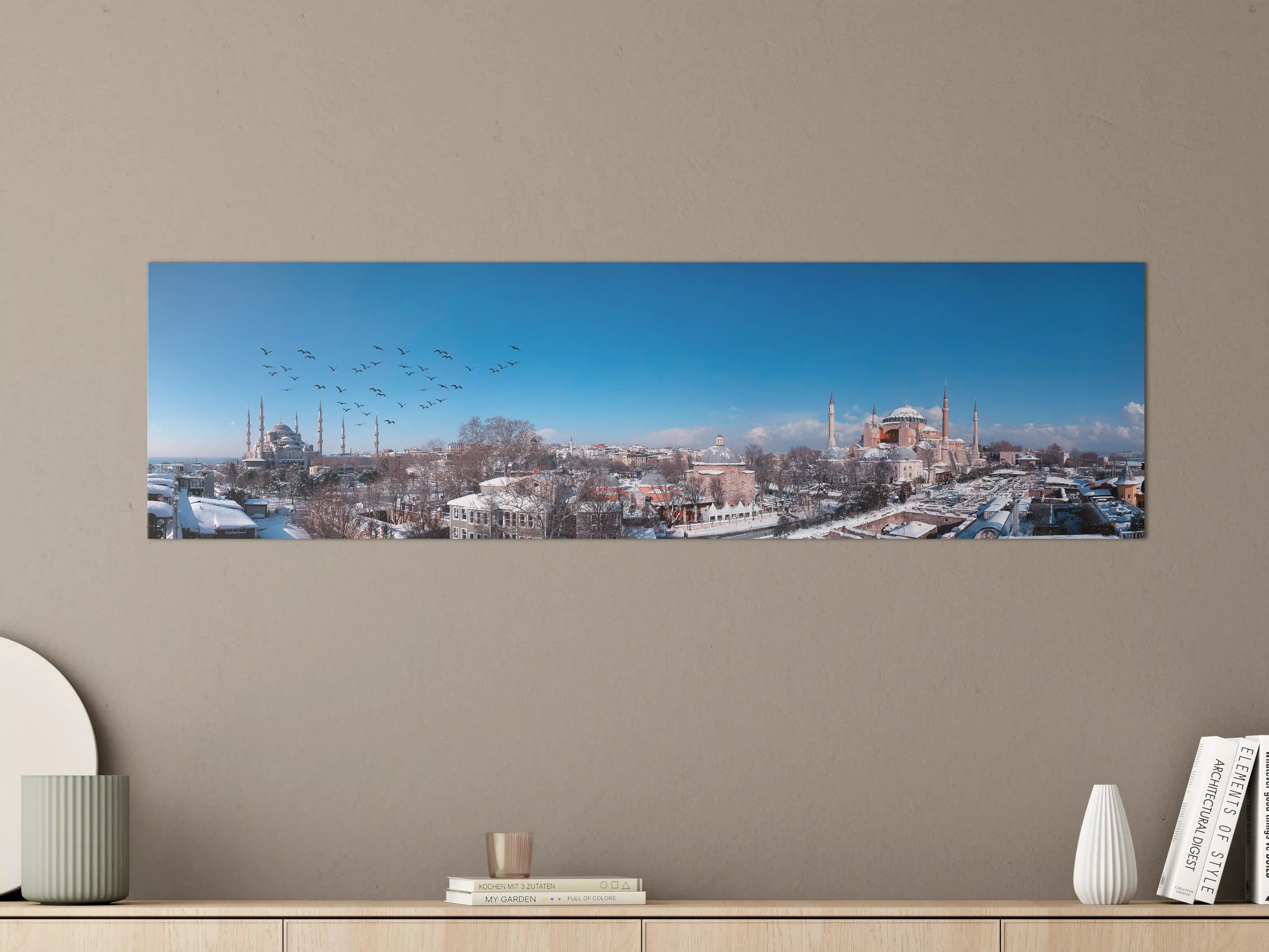 Große Wandbilder - Istanbul Skyline Blau-Weiß