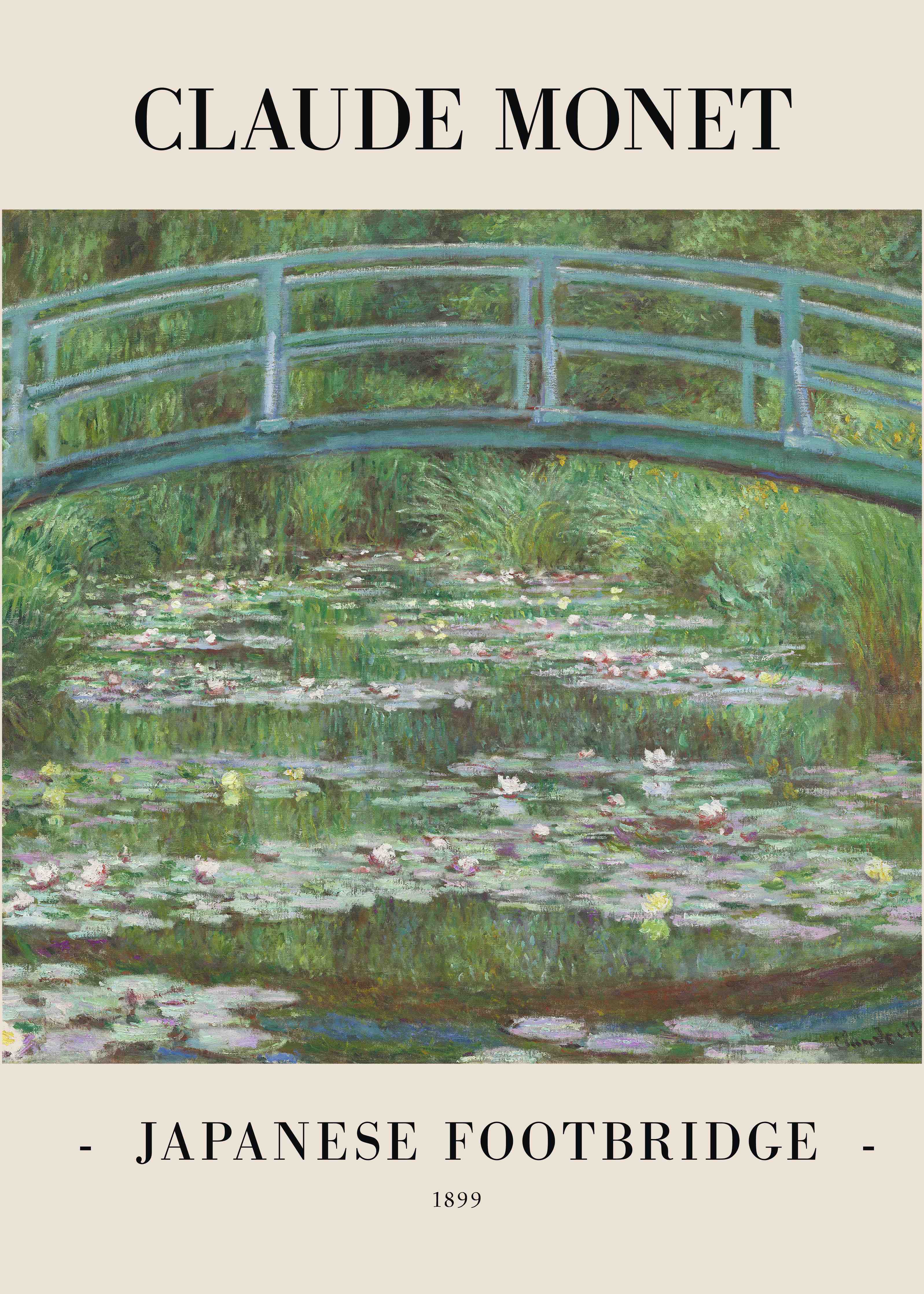 Große Wandbilder-Japanische Footbridge mit Wasserlilien