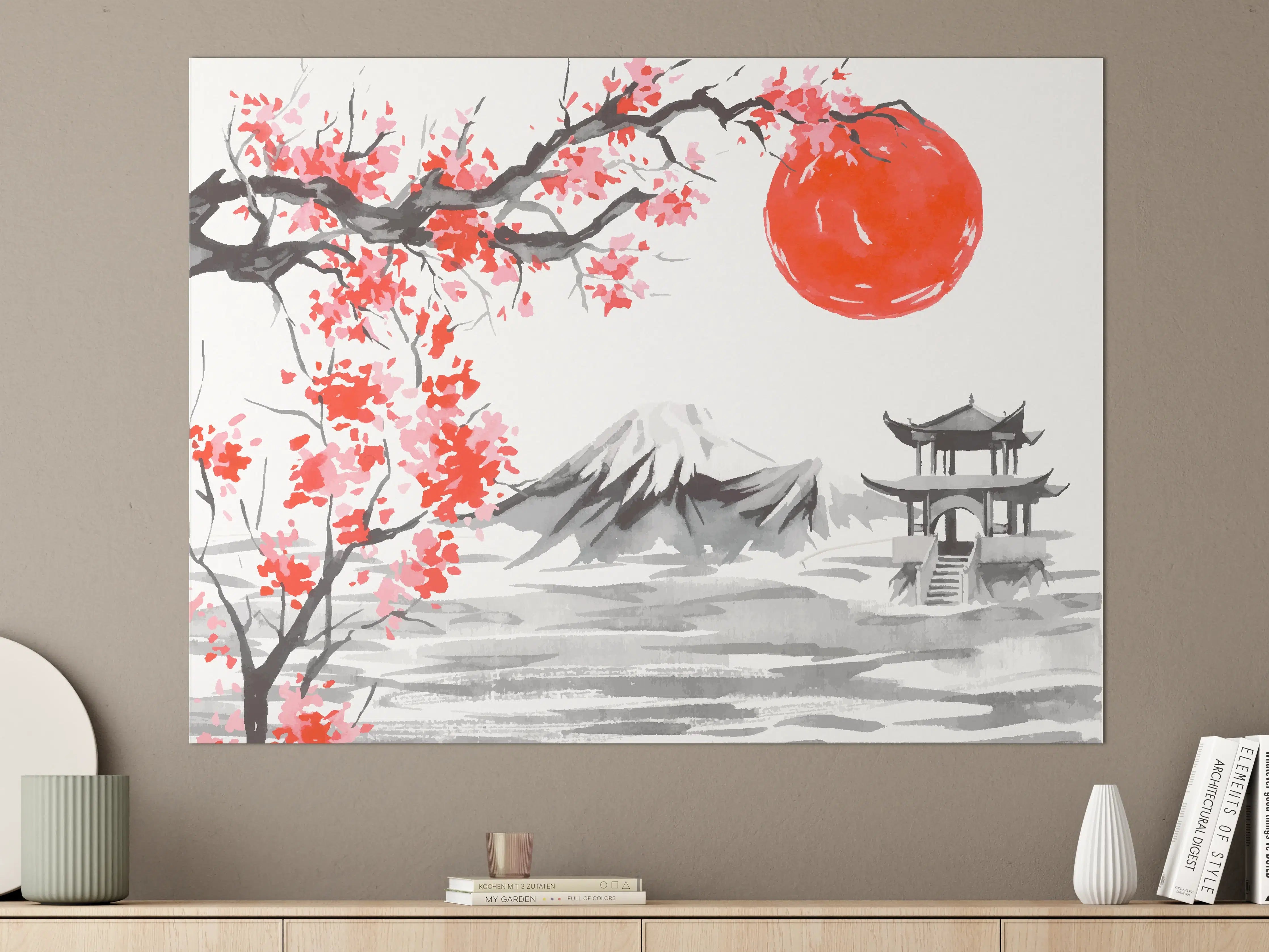Große Wandbilder - Japanische Kirschblüte Aquarell