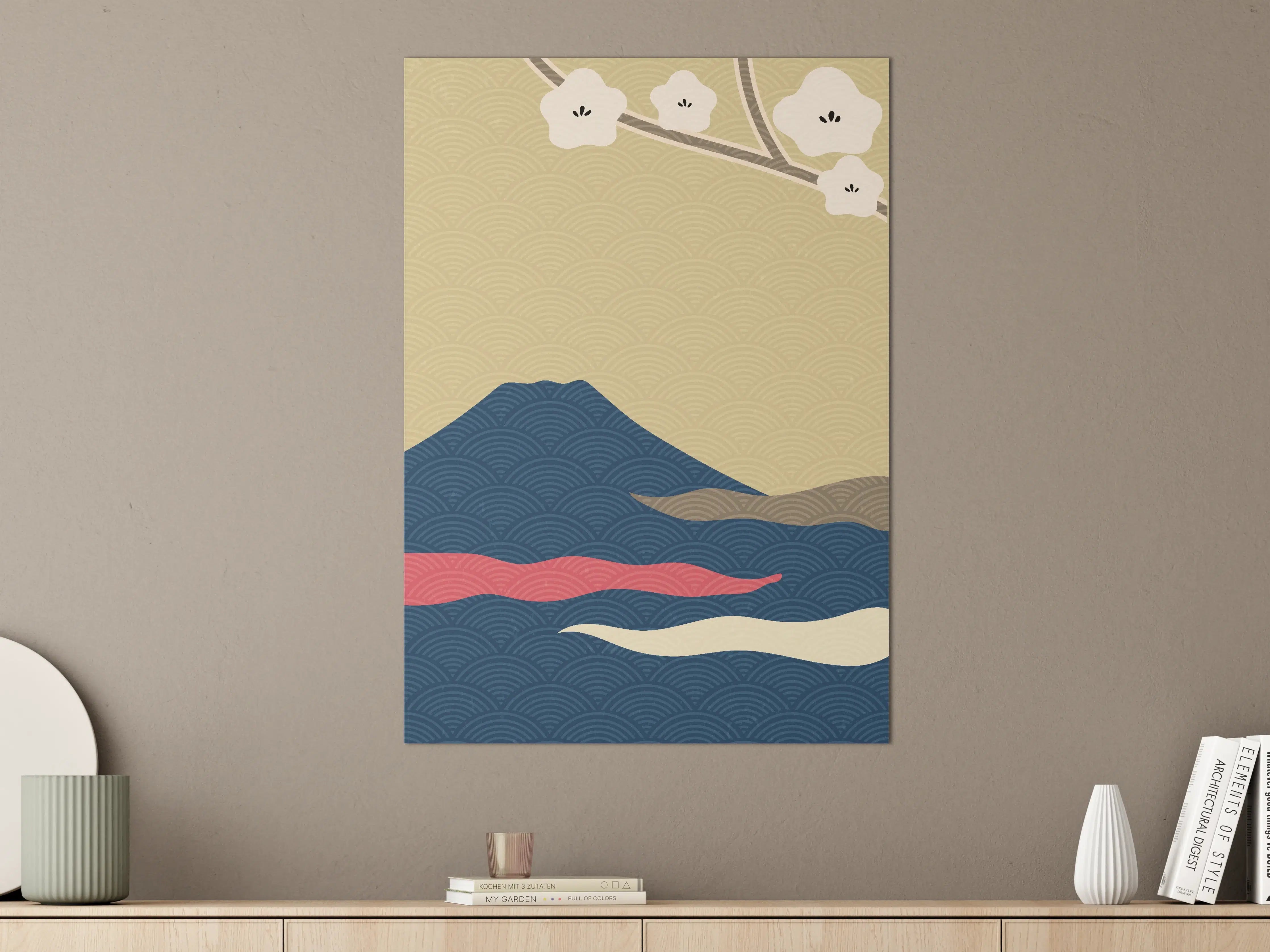 Große Wandbilder - Japanischer Mount Fuji mit Kirschblüten