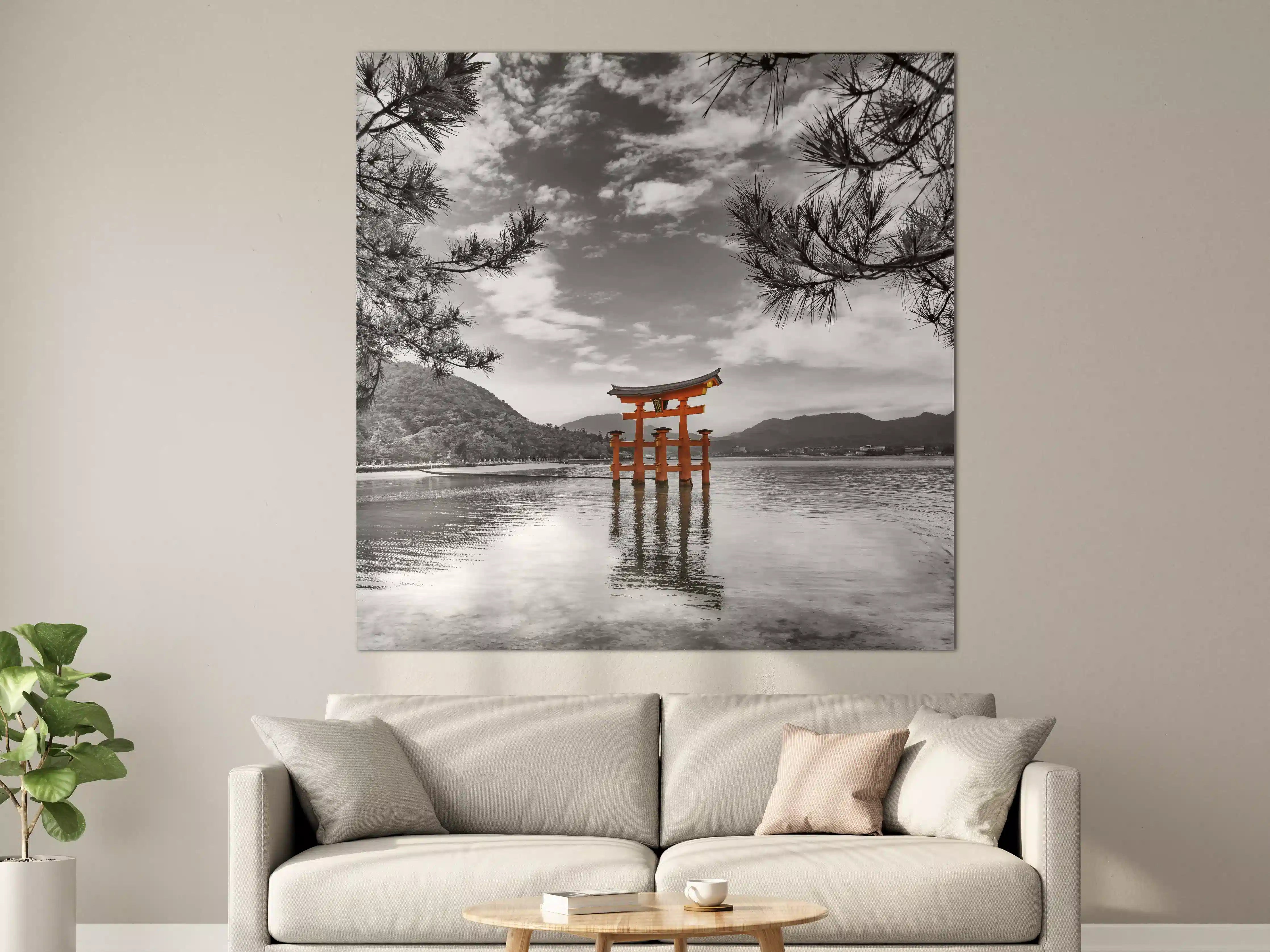 Große Wandbilder - Japanischer Torii im Wasser mit dramatischem Himmel