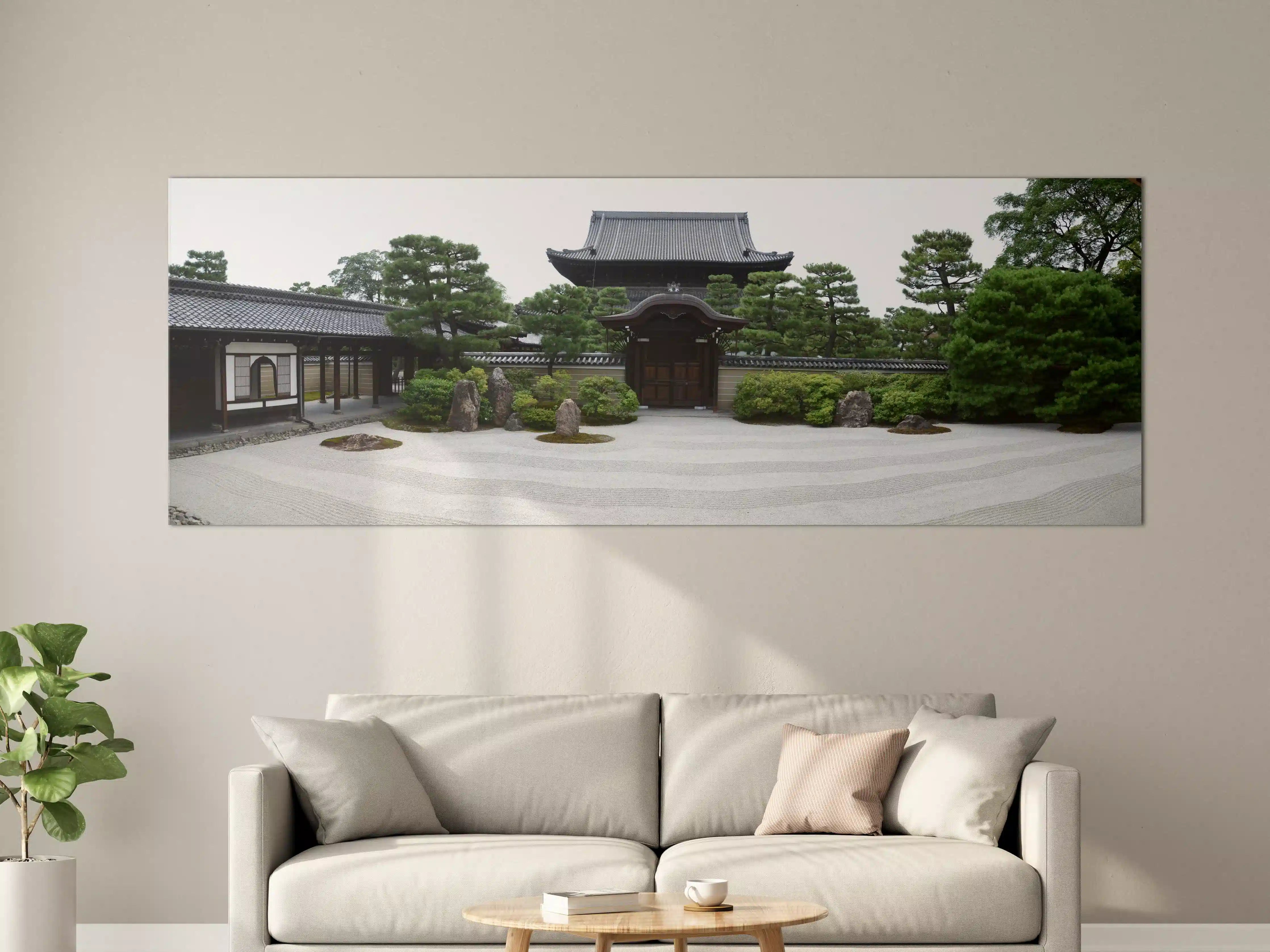 Große Wandbilder - Japanischer Zen-Garten mit traditionellem Tor