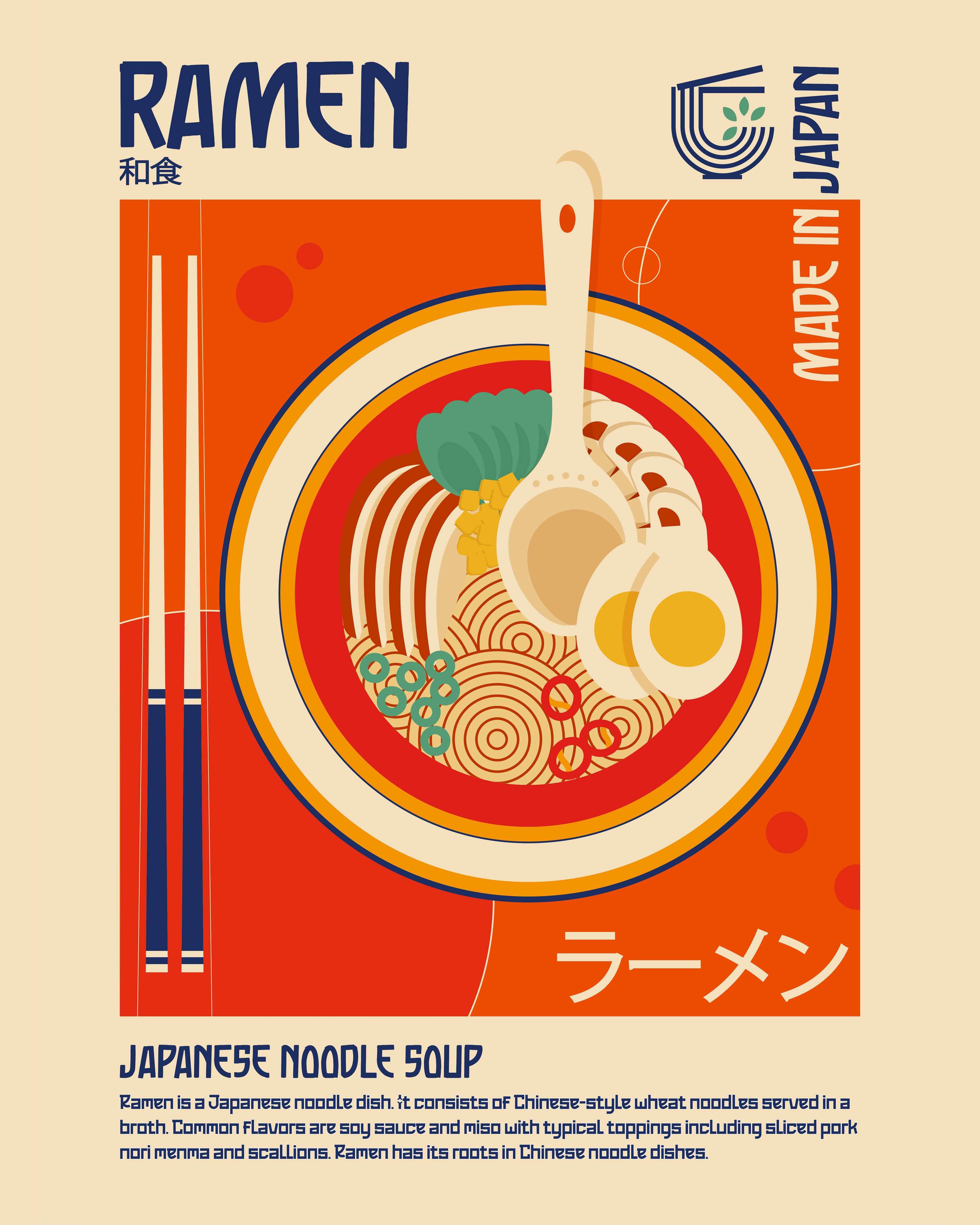 Große Wandbilder-Japanisches Ramen in lebendigen Farben