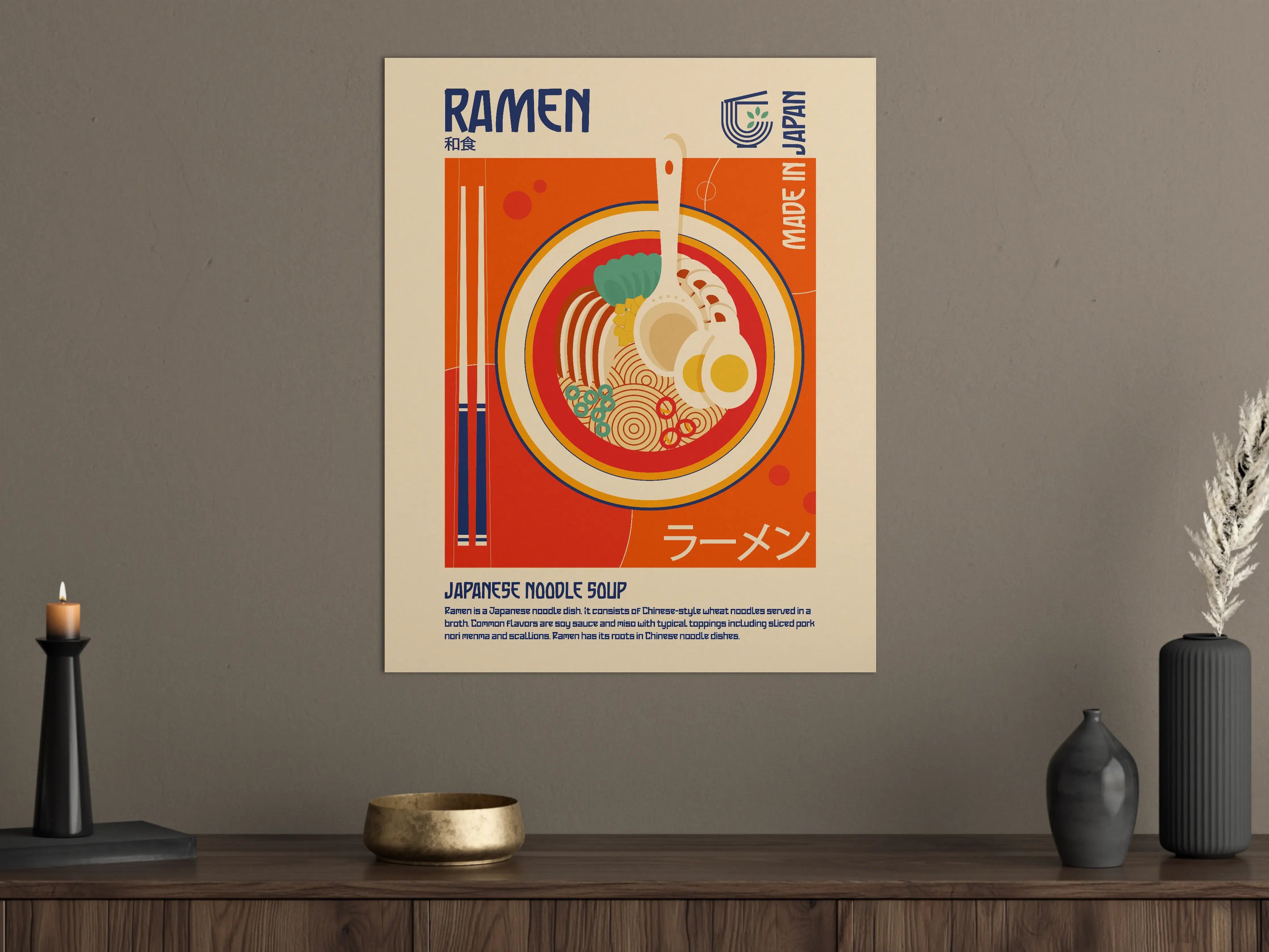 Große Wandbilder - Japanisches Ramen in lebendigen Farben
