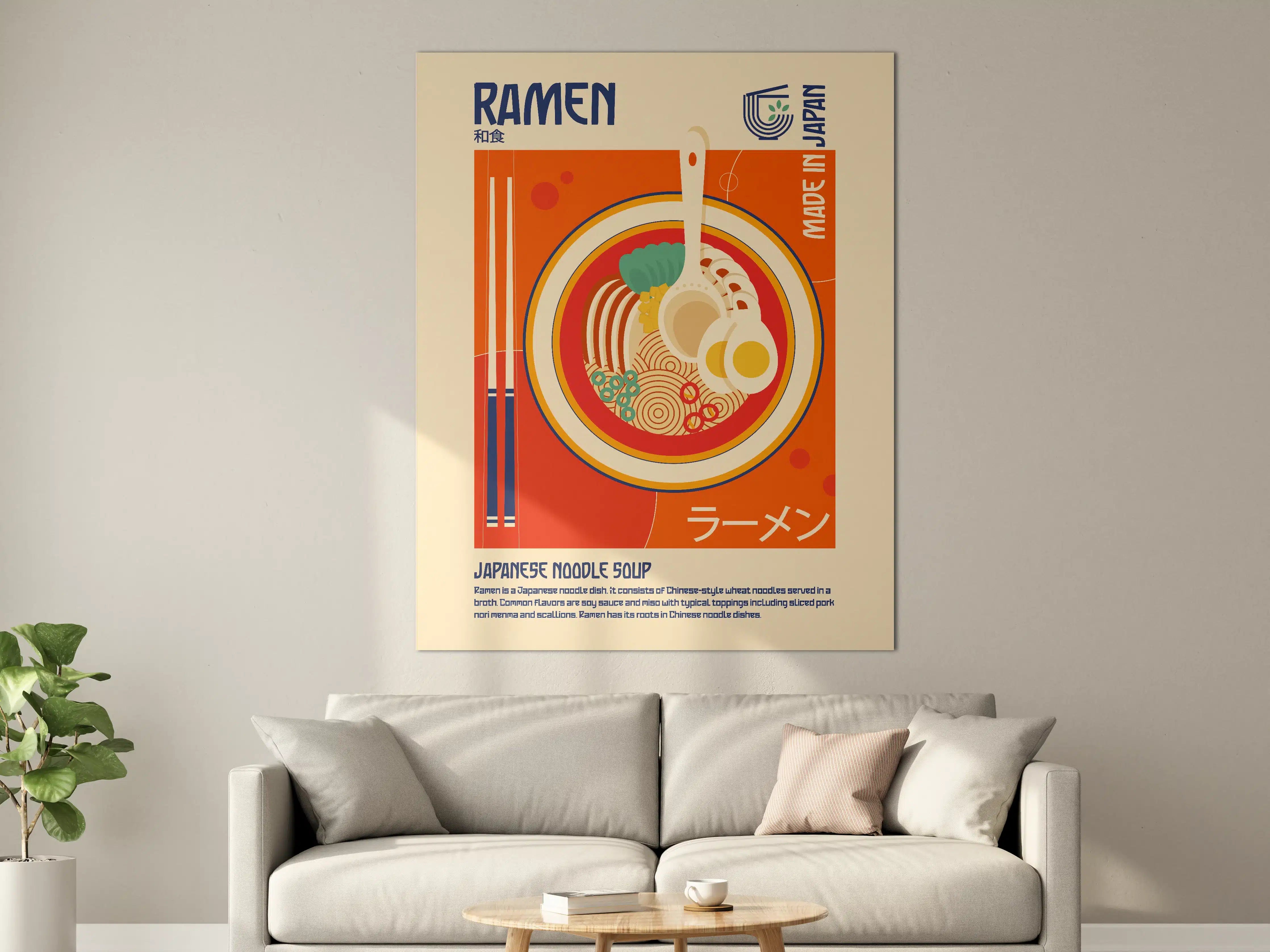 Große Wandbilder - Japanisches Ramen in lebendigen Farben