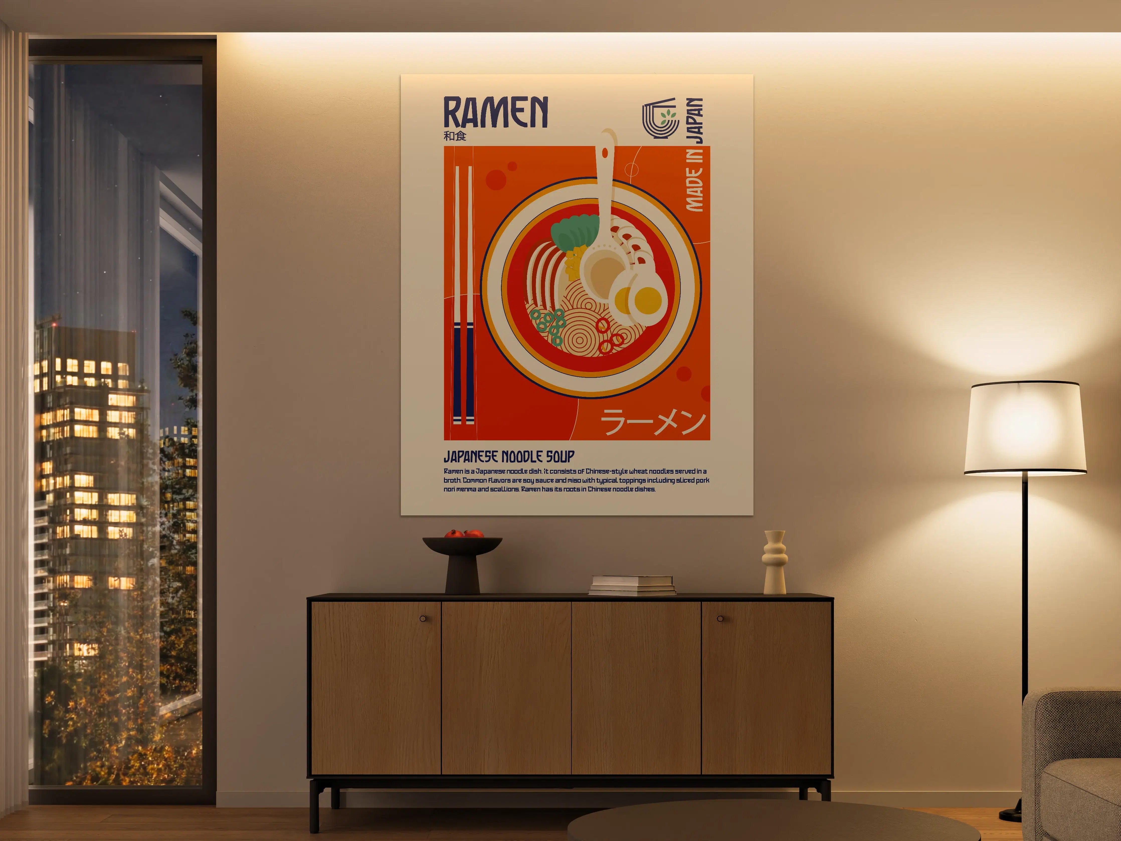 Große Wandbilder - Japanisches Ramen in lebendigen Farben