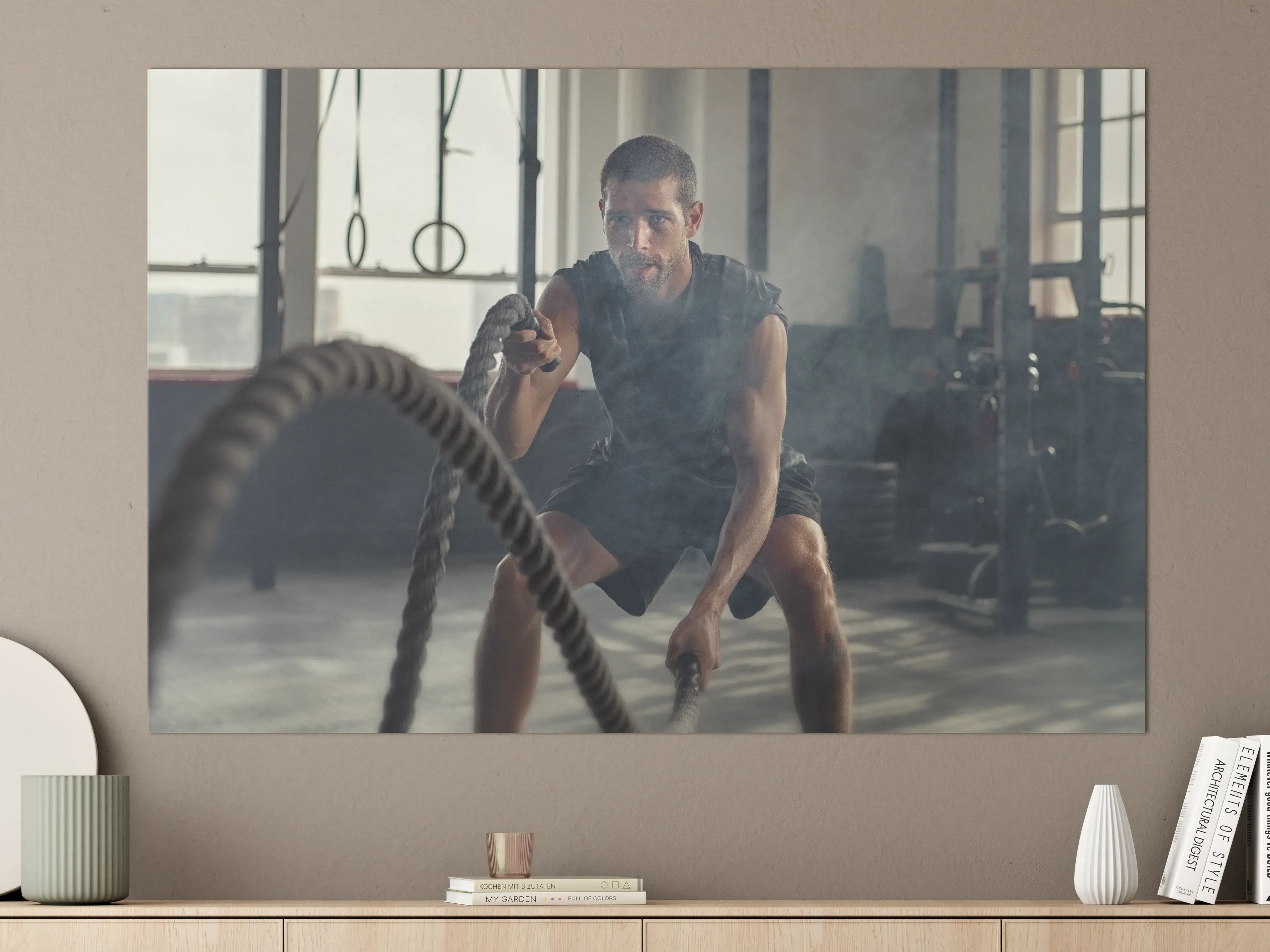 Große Wandbilder - Junger Mann der trainiert