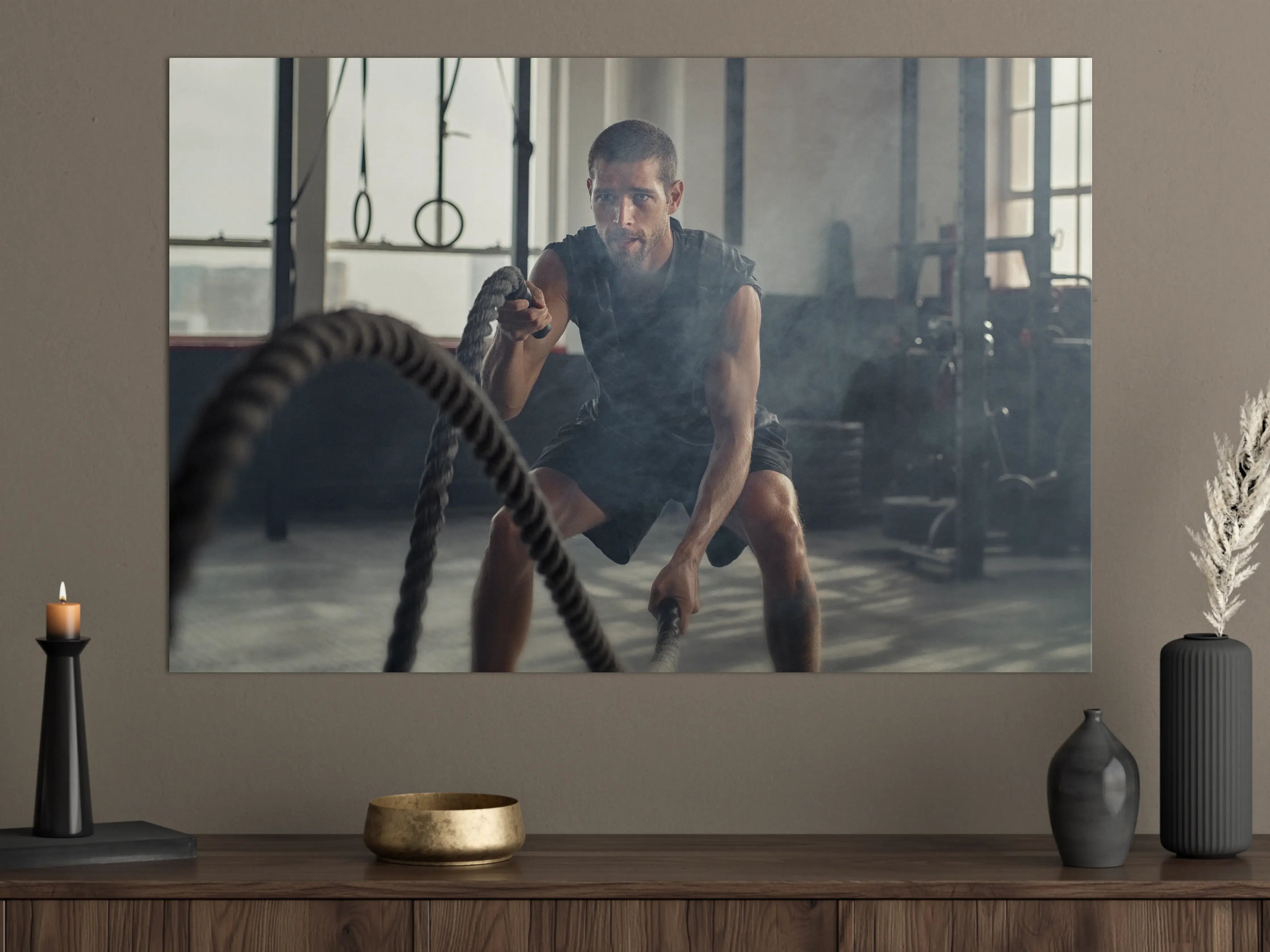 Große Wandbilder - Junger Mann der trainiert