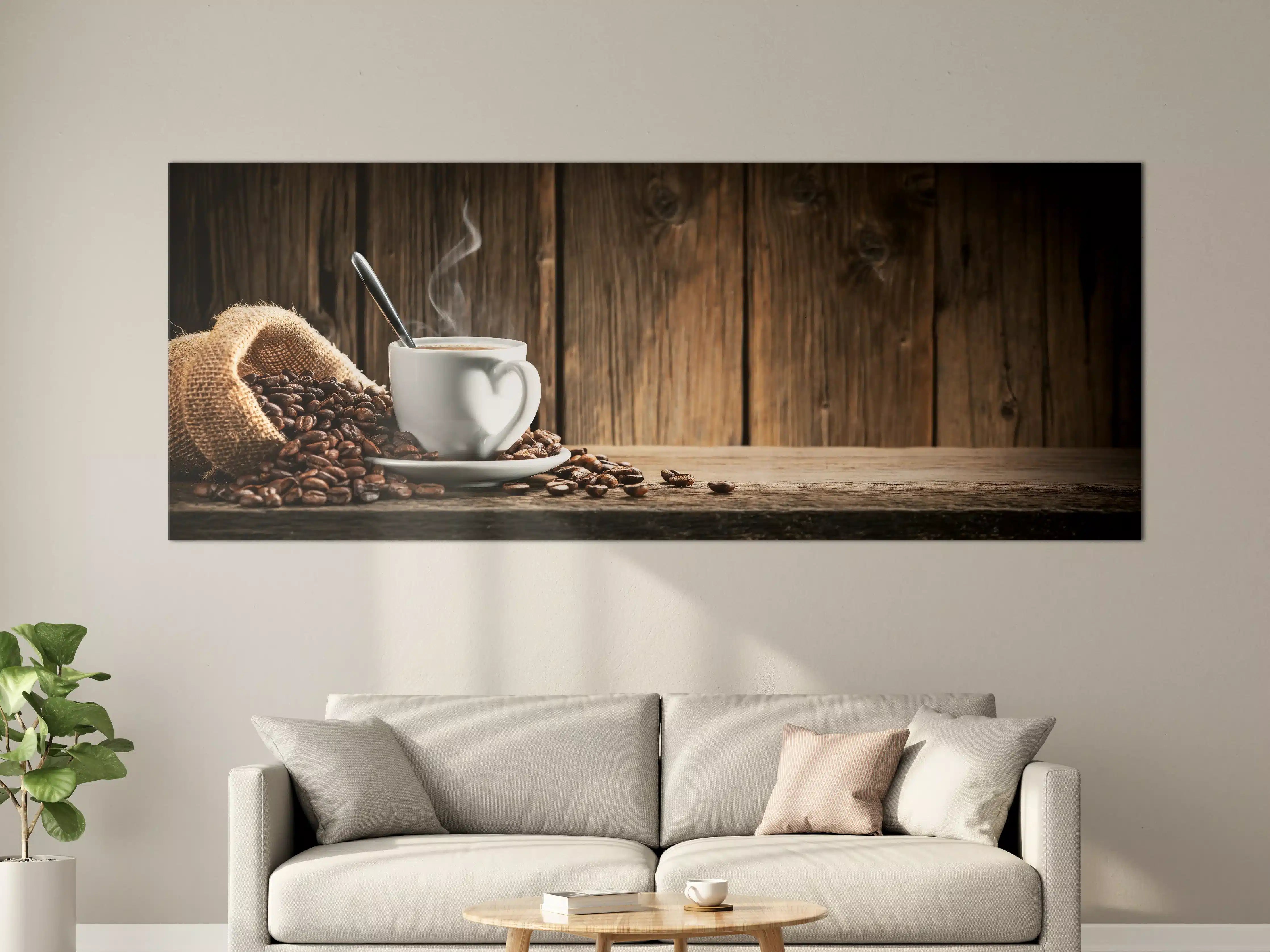 Große Wandbilder - Kaffee Stillleben Braun Weiß