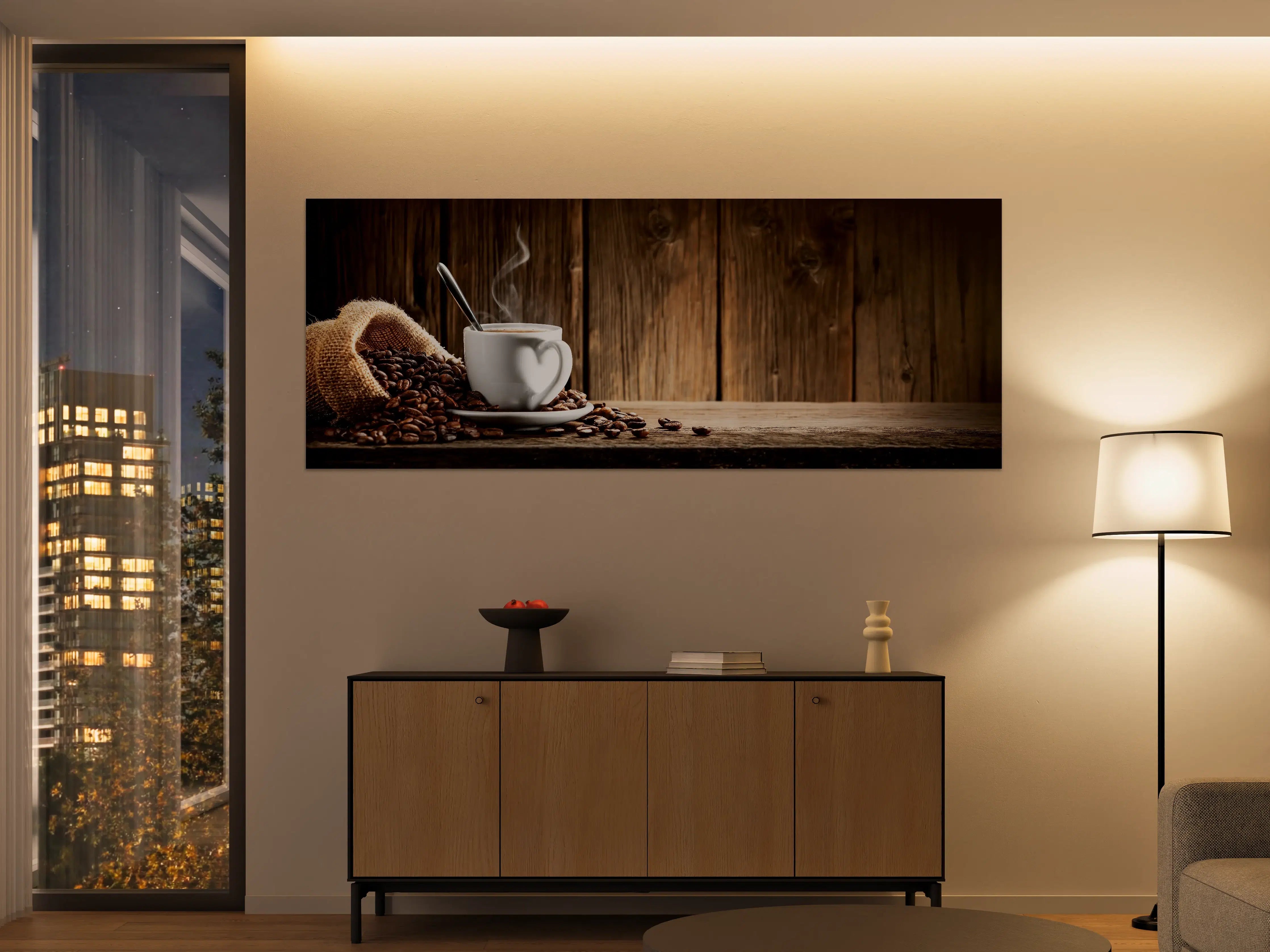 Große Wandbilder - Kaffee Stillleben Braun Weiß
