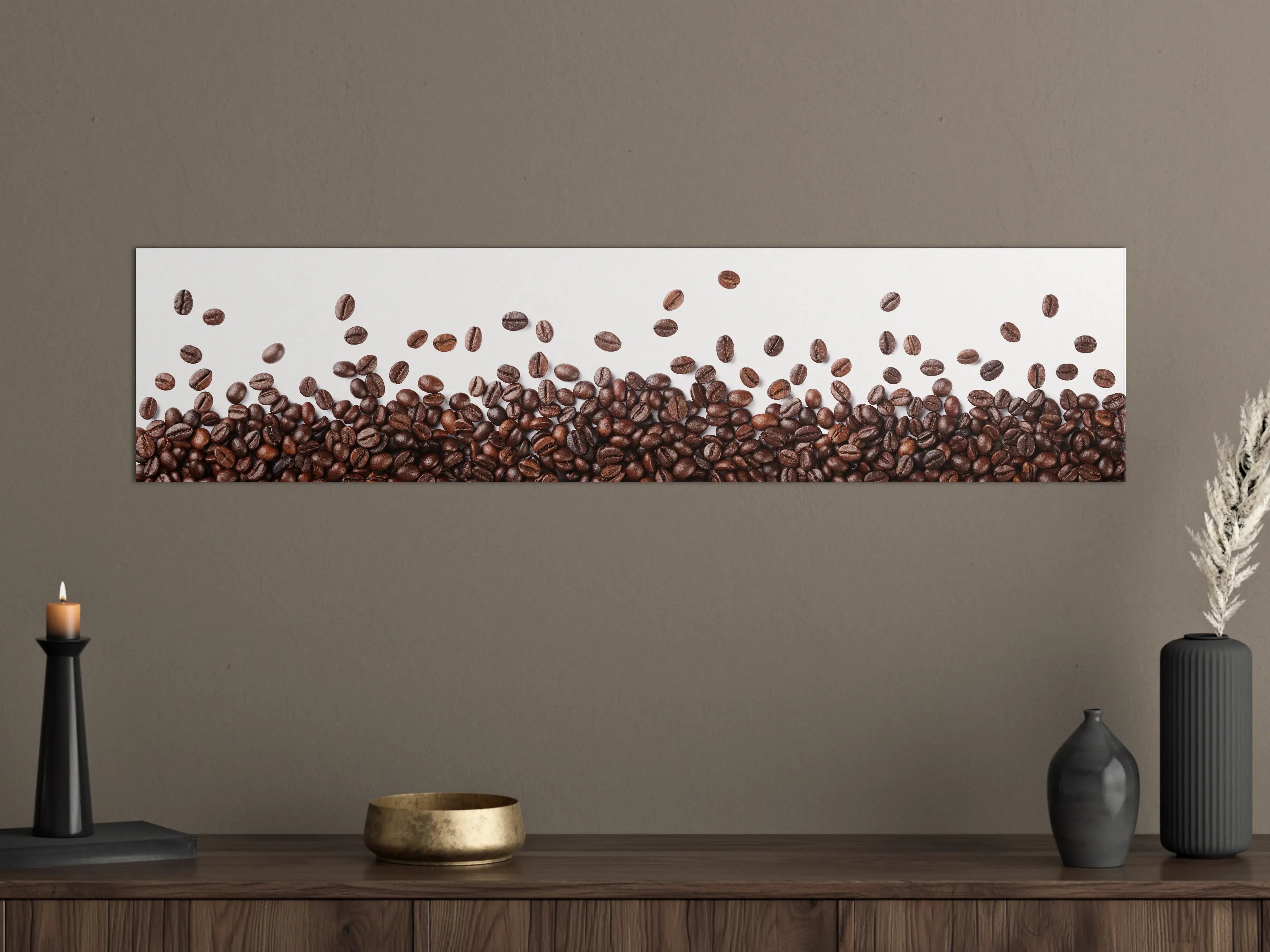 Große Wandbilder - Kaffeebohnen Bordüre Braun