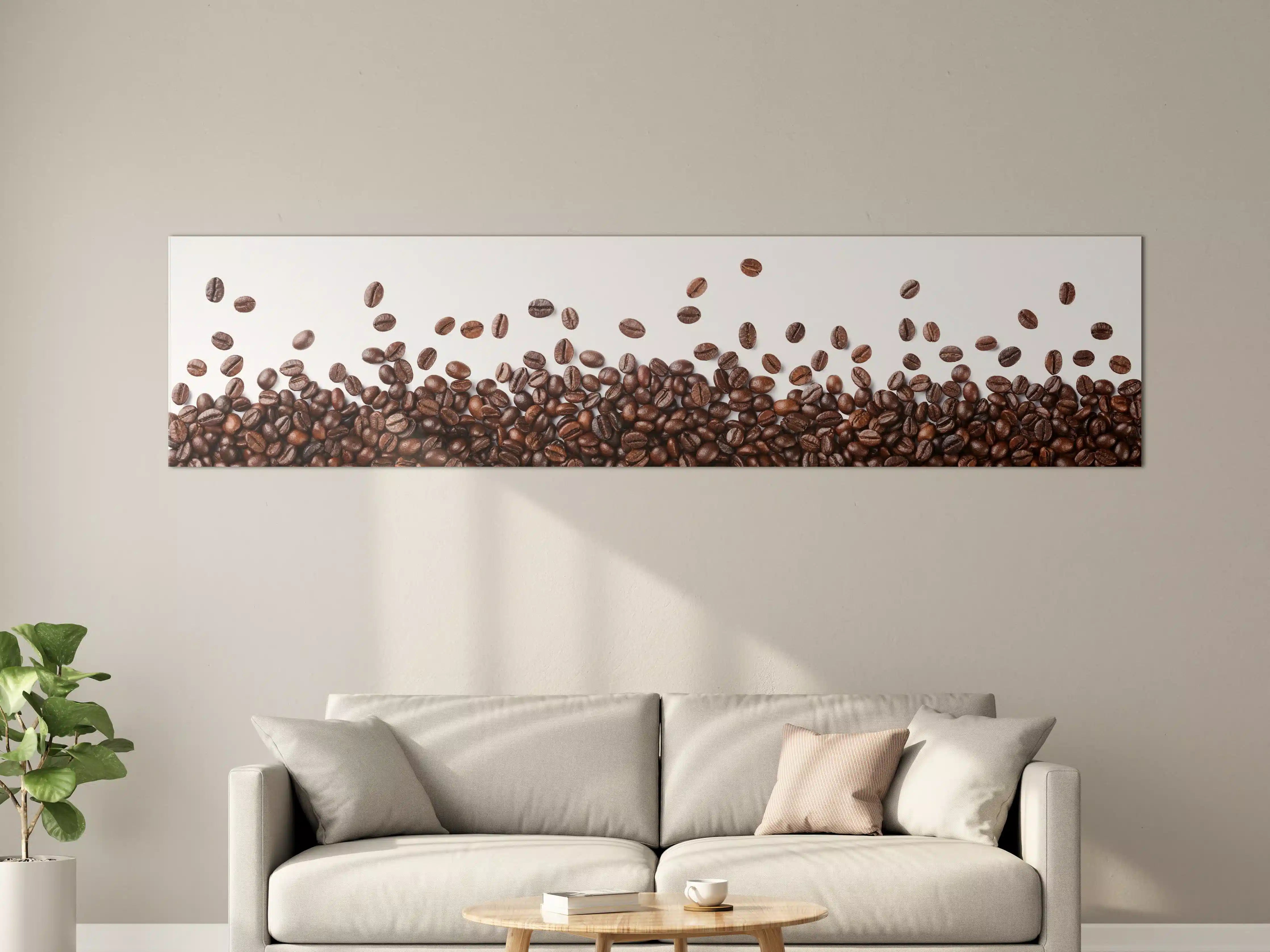 Große Wandbilder - Kaffeebohnen Bordüre Braun