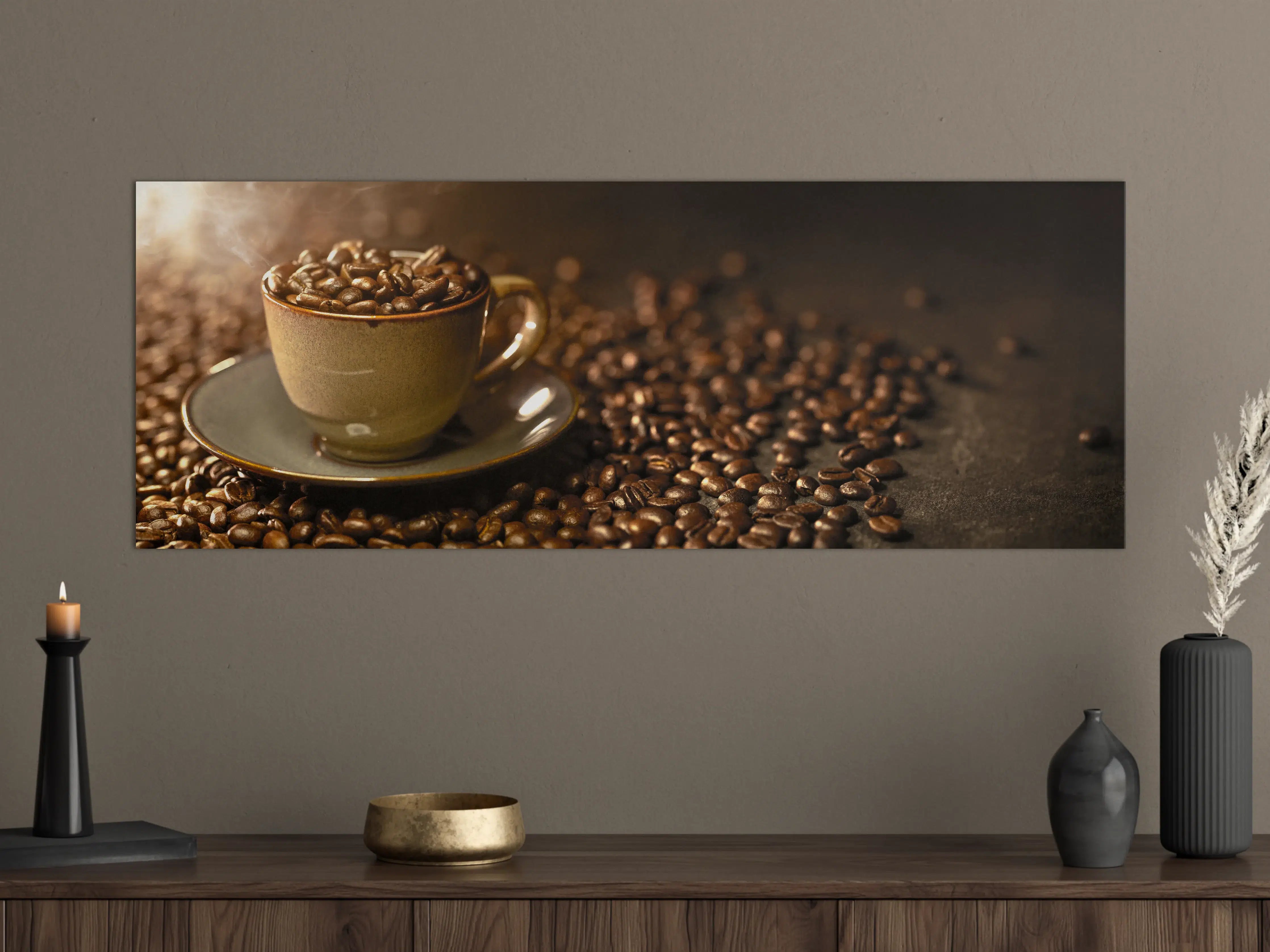 Große Wandbilder - Kaffeebohnen Stillleben in Braun