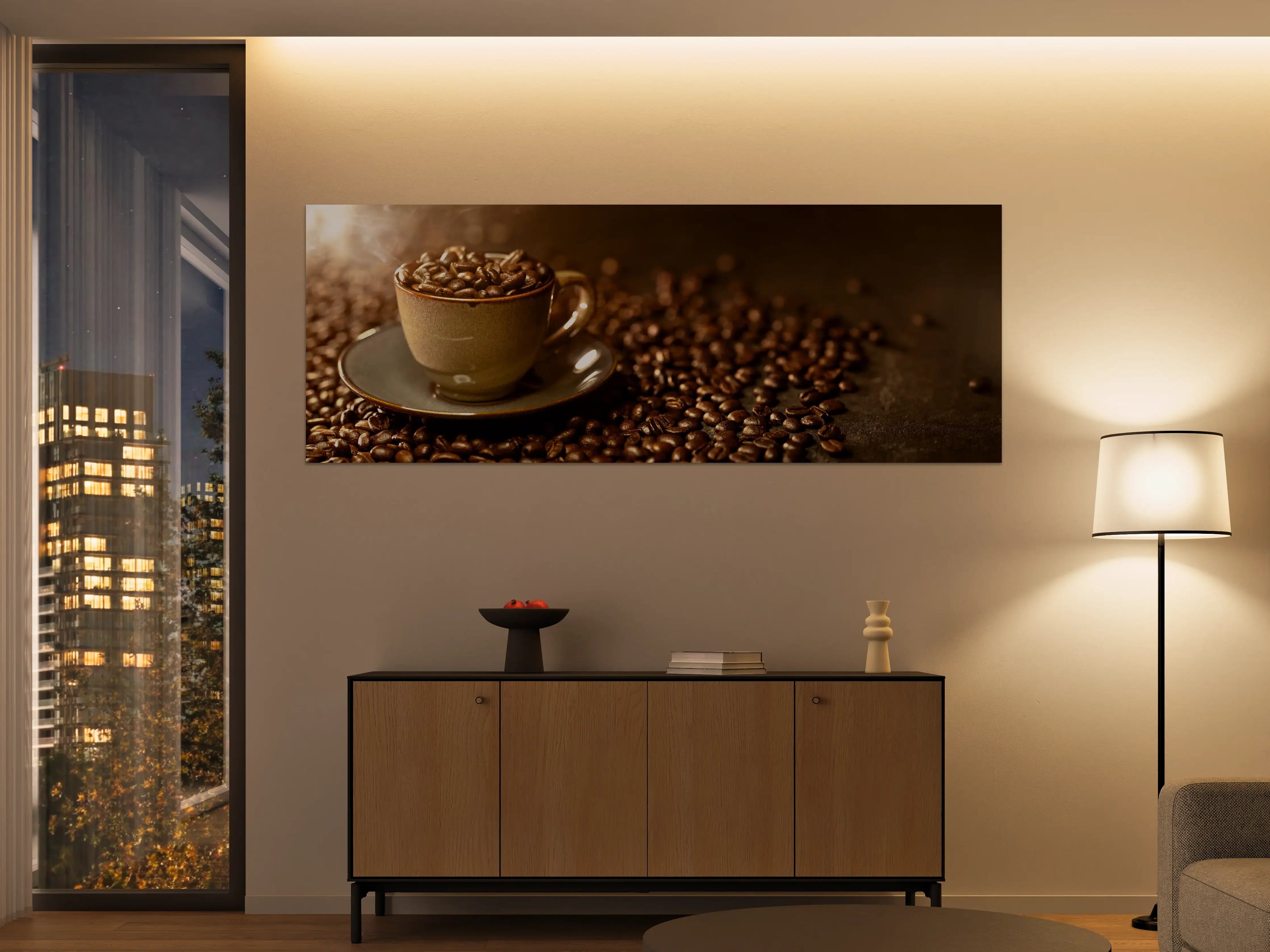 Große Wandbilder - Kaffeebohnen Stillleben in Braun