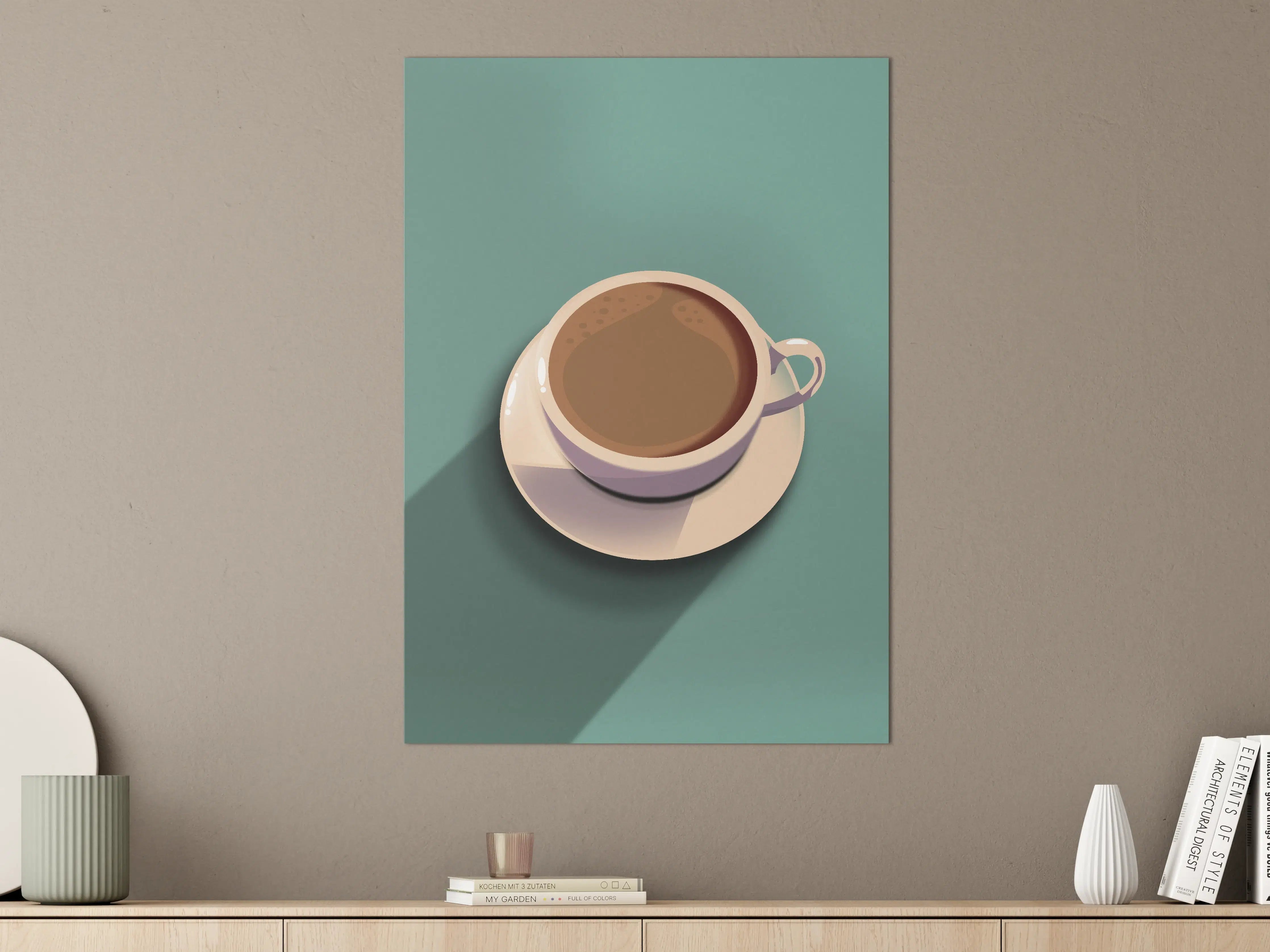 Große Wandbilder - Kaffeetasse auf dezentem Hintergrund