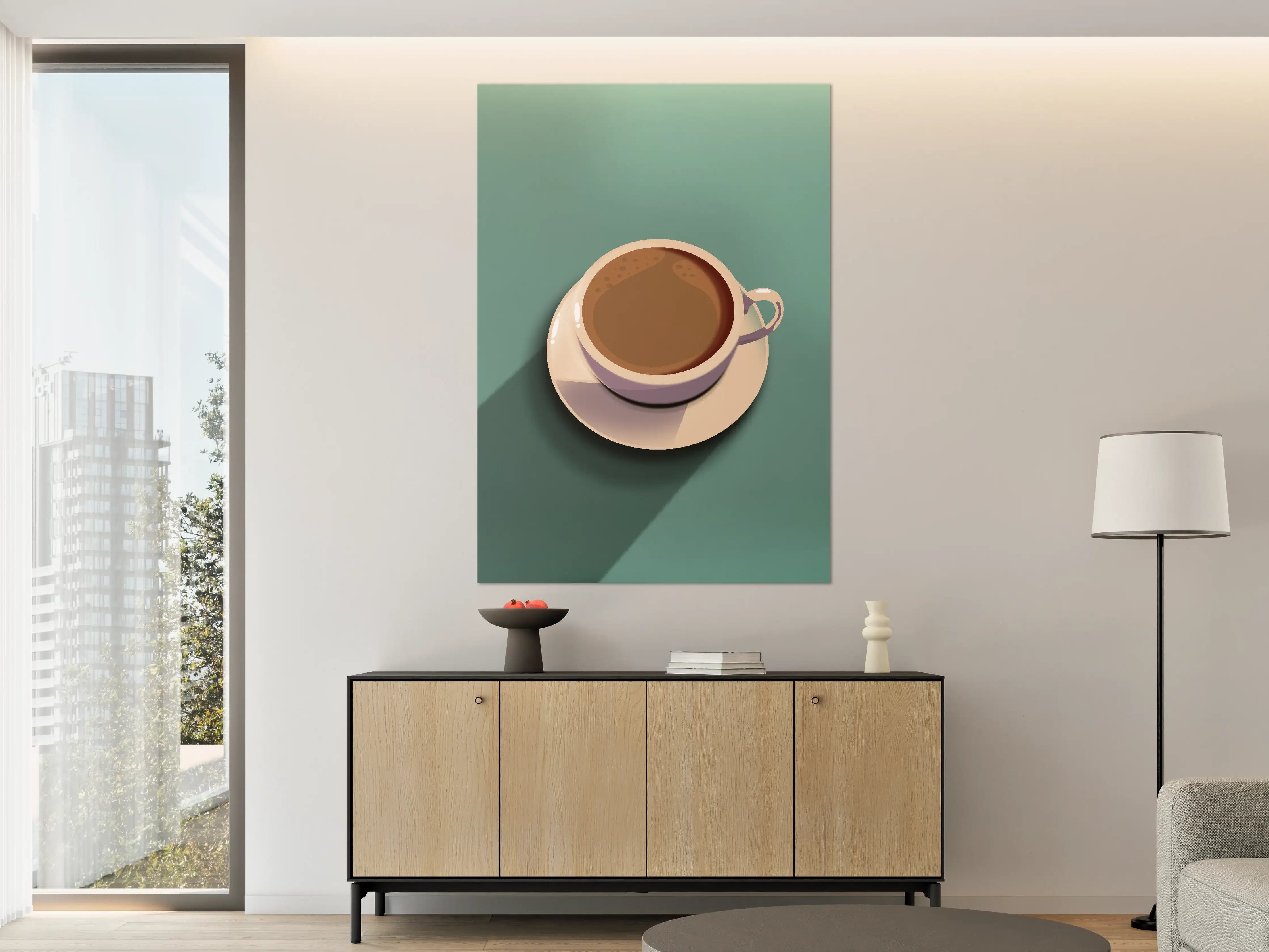 Große Wandbilder - Kaffeetasse auf dezentem Hintergrund