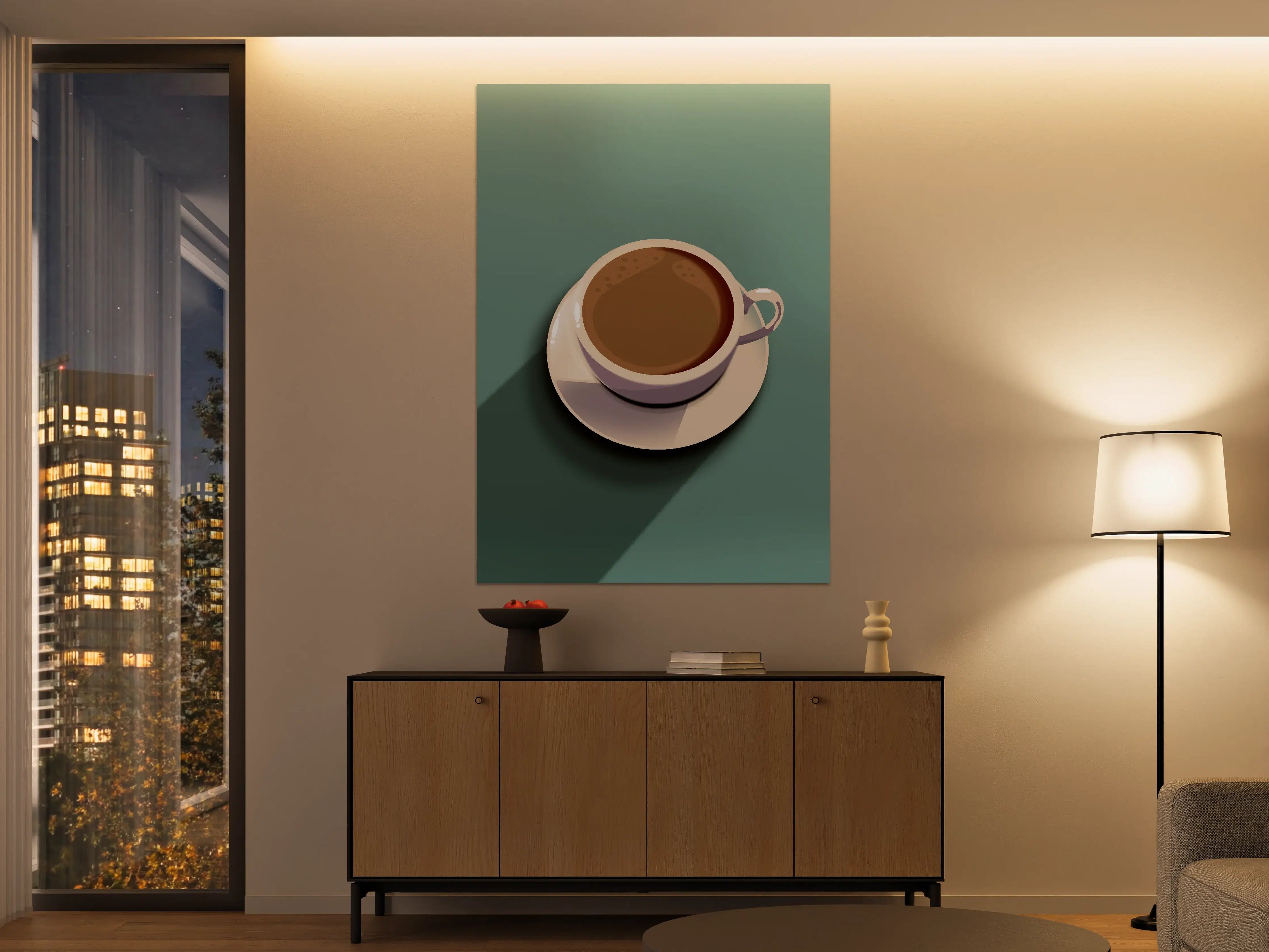 Große Wandbilder - Kaffeetasse auf dezentem Hintergrund