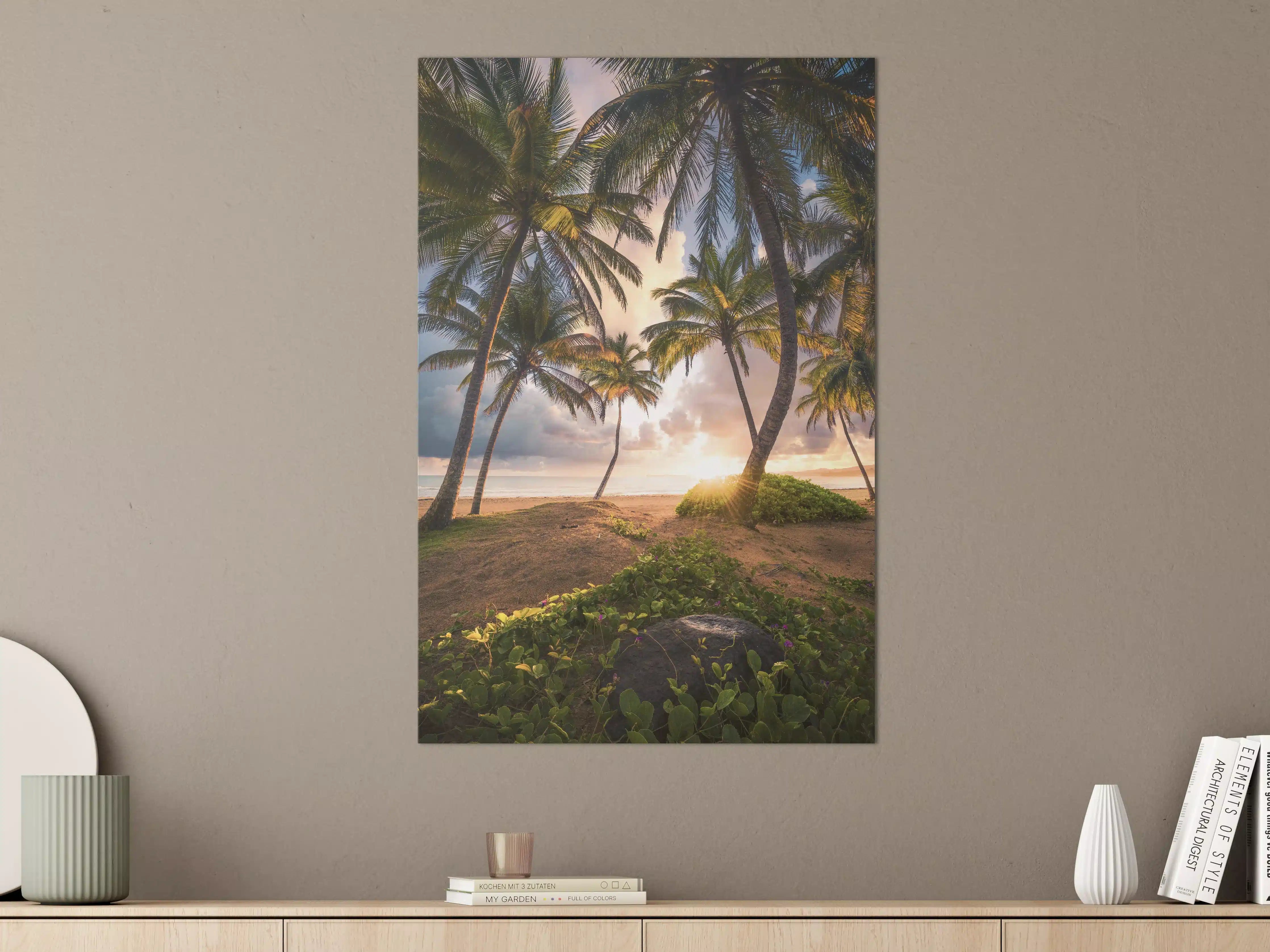 Große Wandbilder - Karibik Strand Sonnenaufgang Palmen