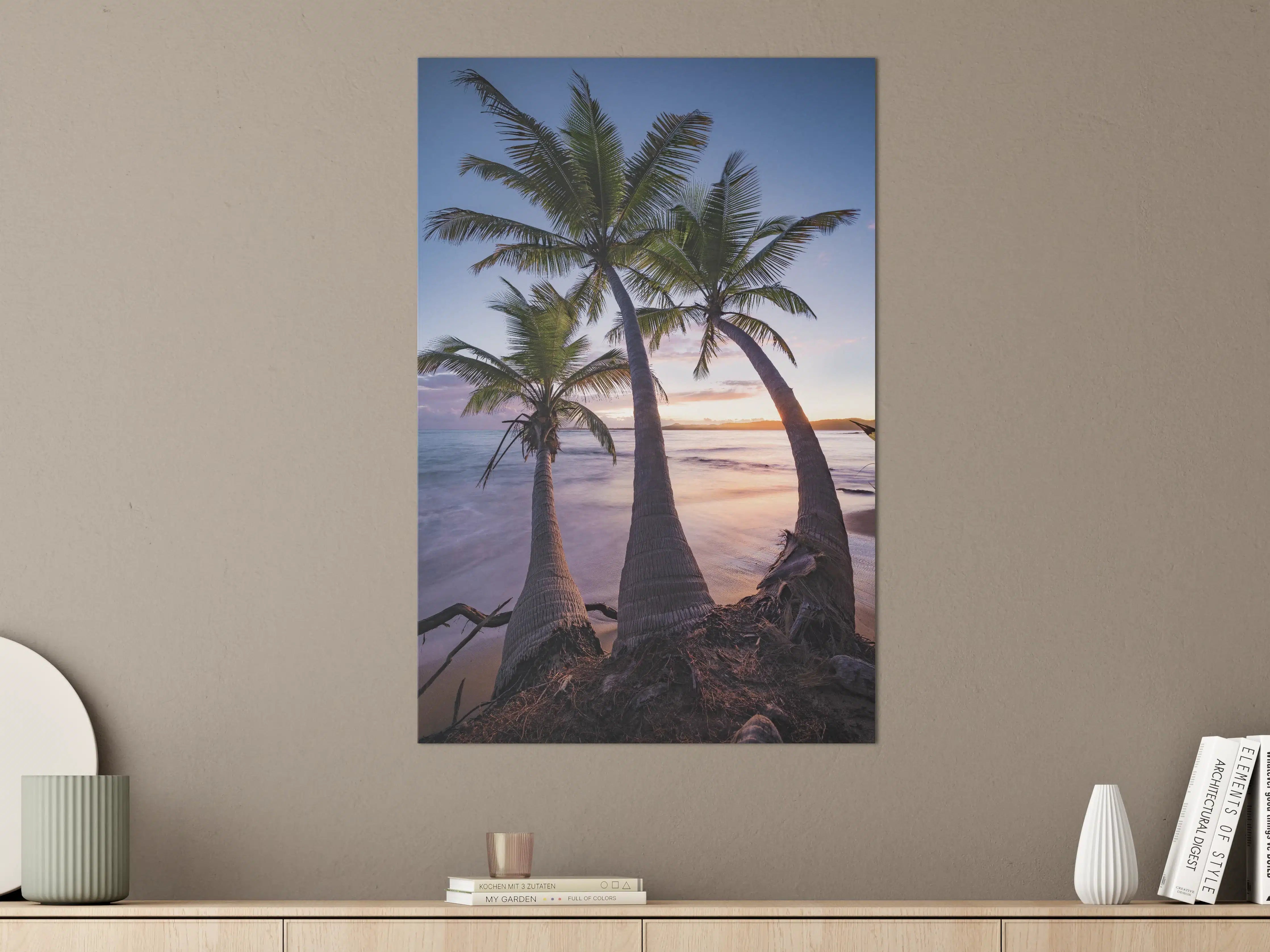 Große Wandbilder - Karibischer Palmen-Sonnenuntergang