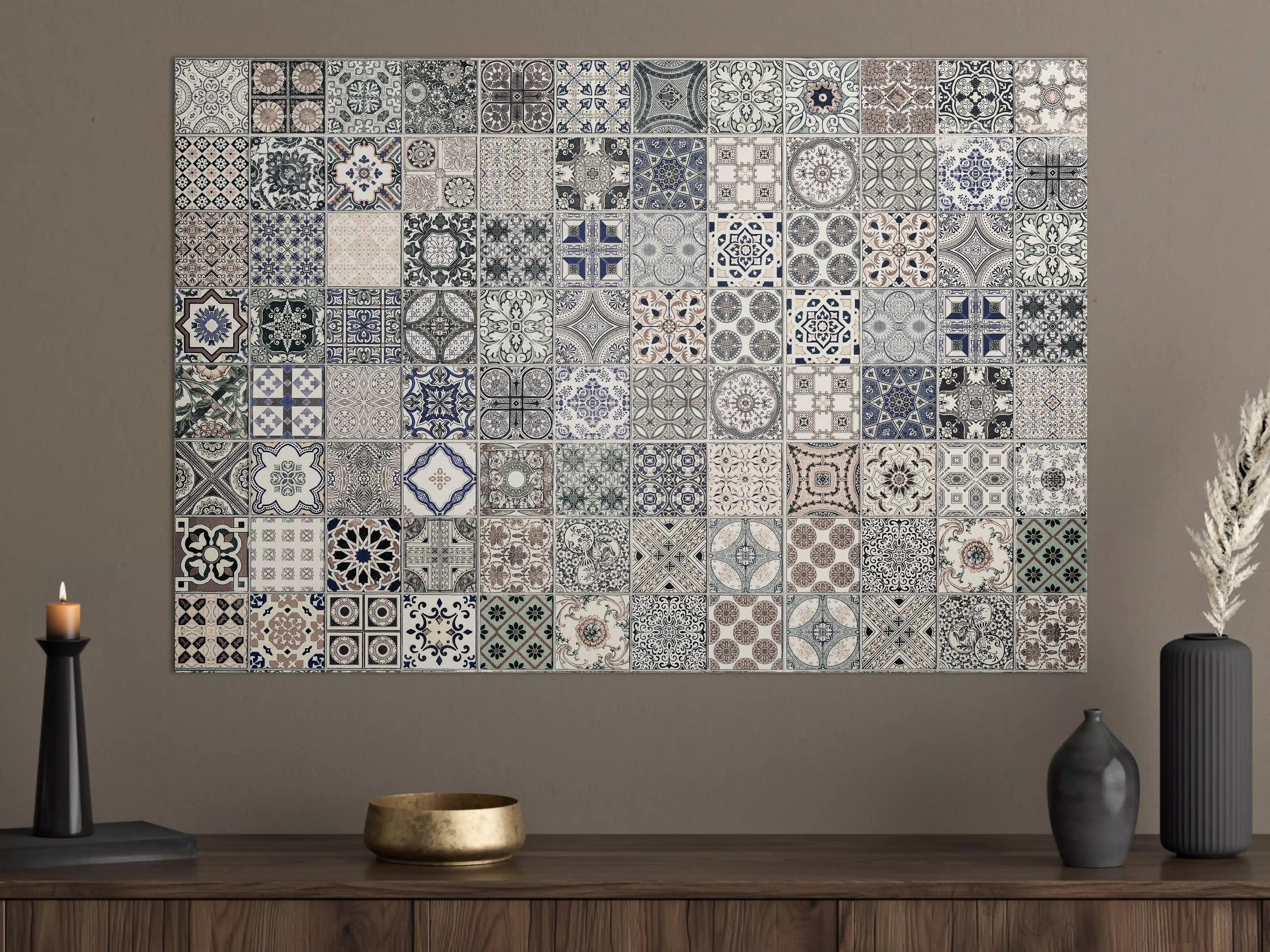 Große Wandbilder - Keramik-Patchwork im arabischen Stil