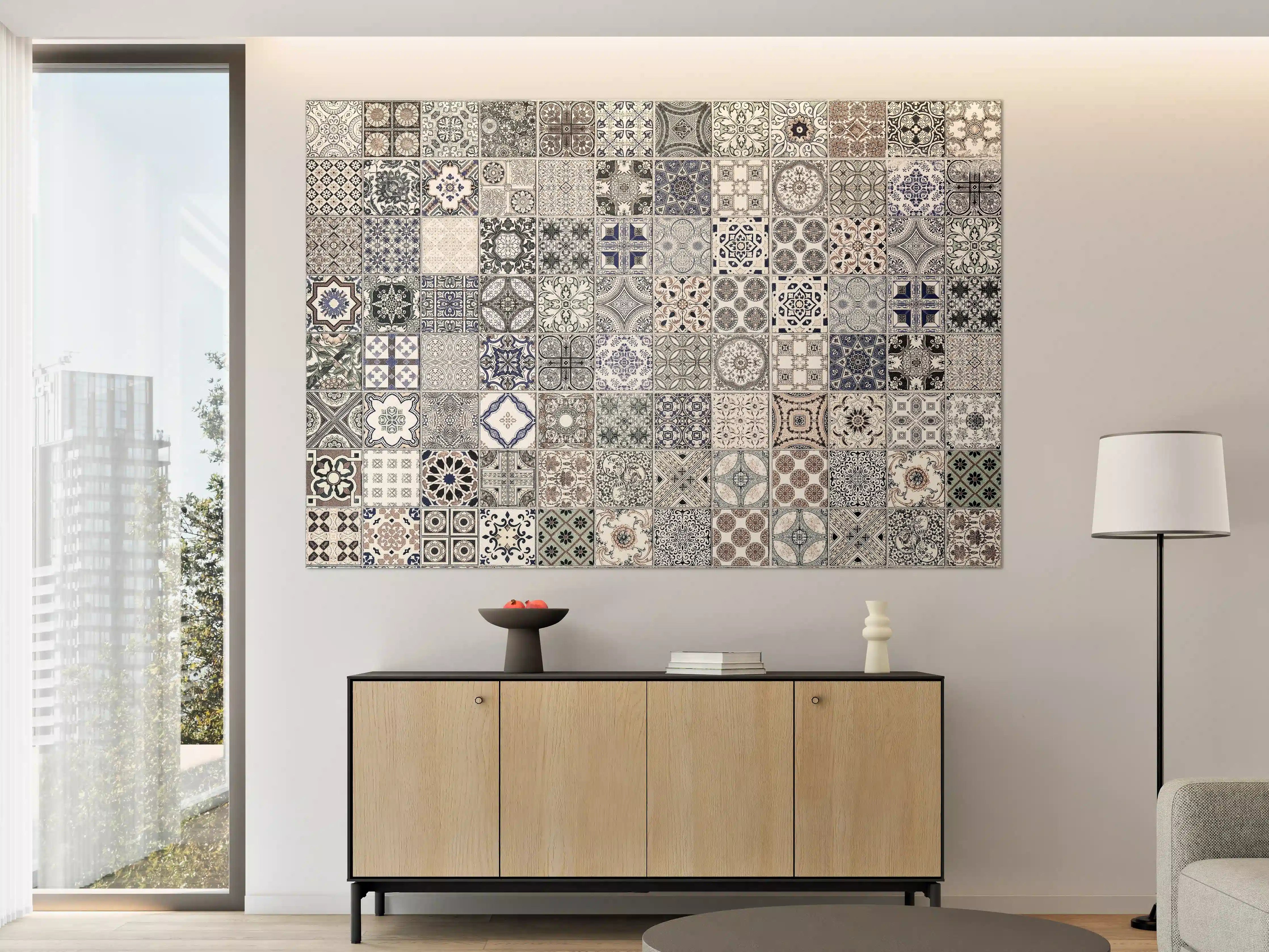 Große Wandbilder - Keramik-Patchwork im arabischen Stil