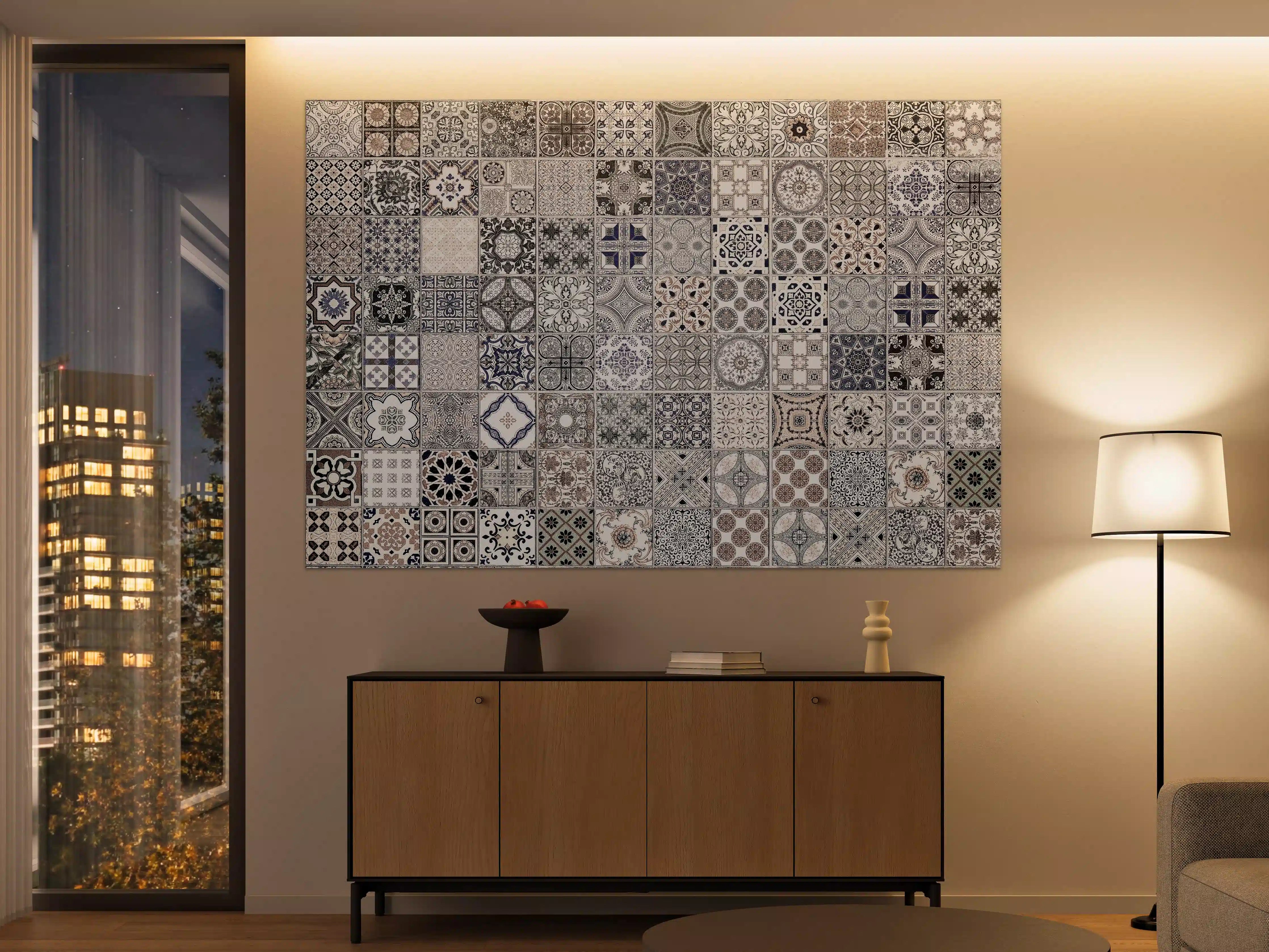 Große Wandbilder - Keramik-Patchwork im arabischen Stil