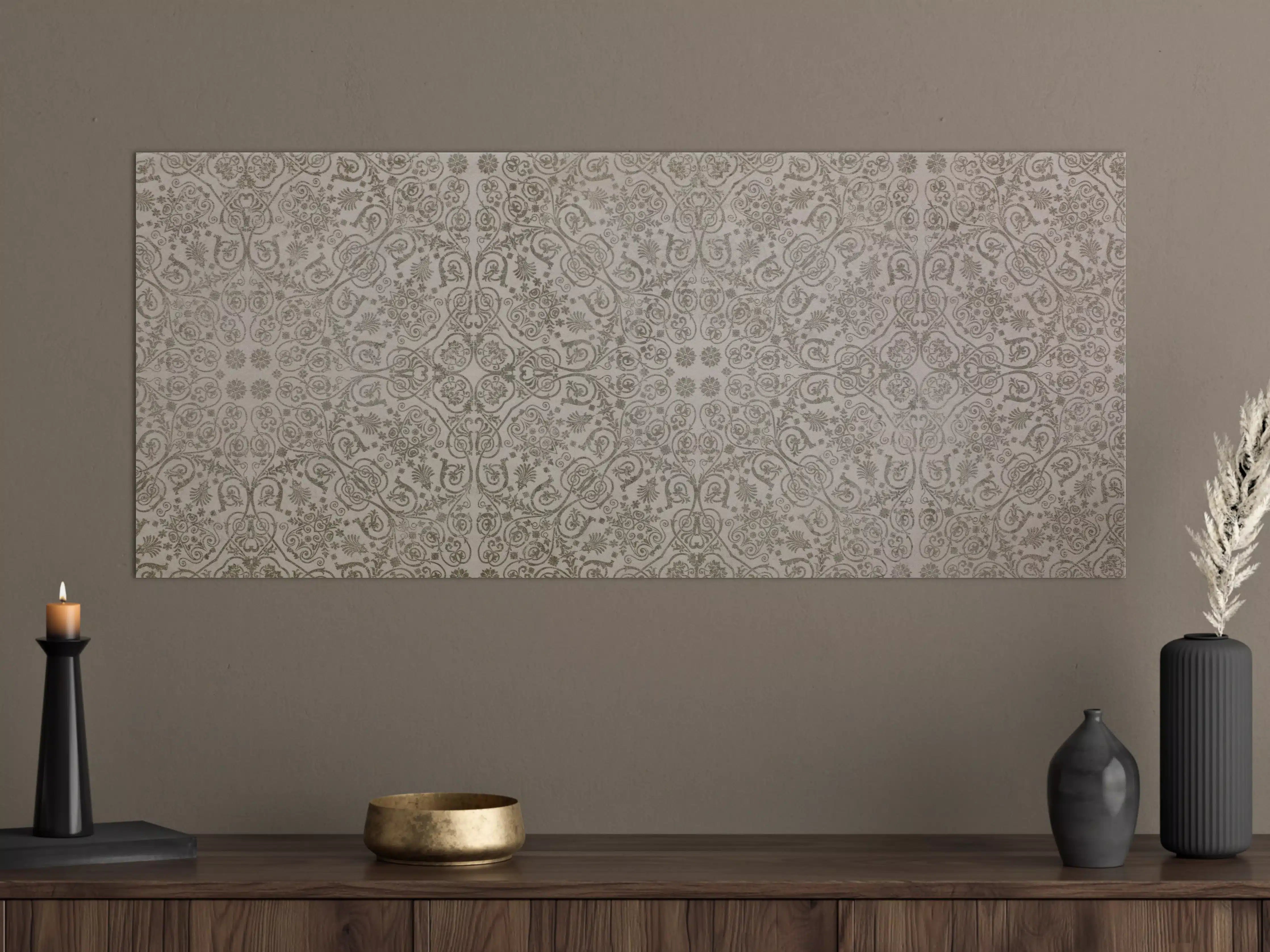 Große Wandbilder - Keramikfliese mit abstraktem Mosaik-Blumenmuster