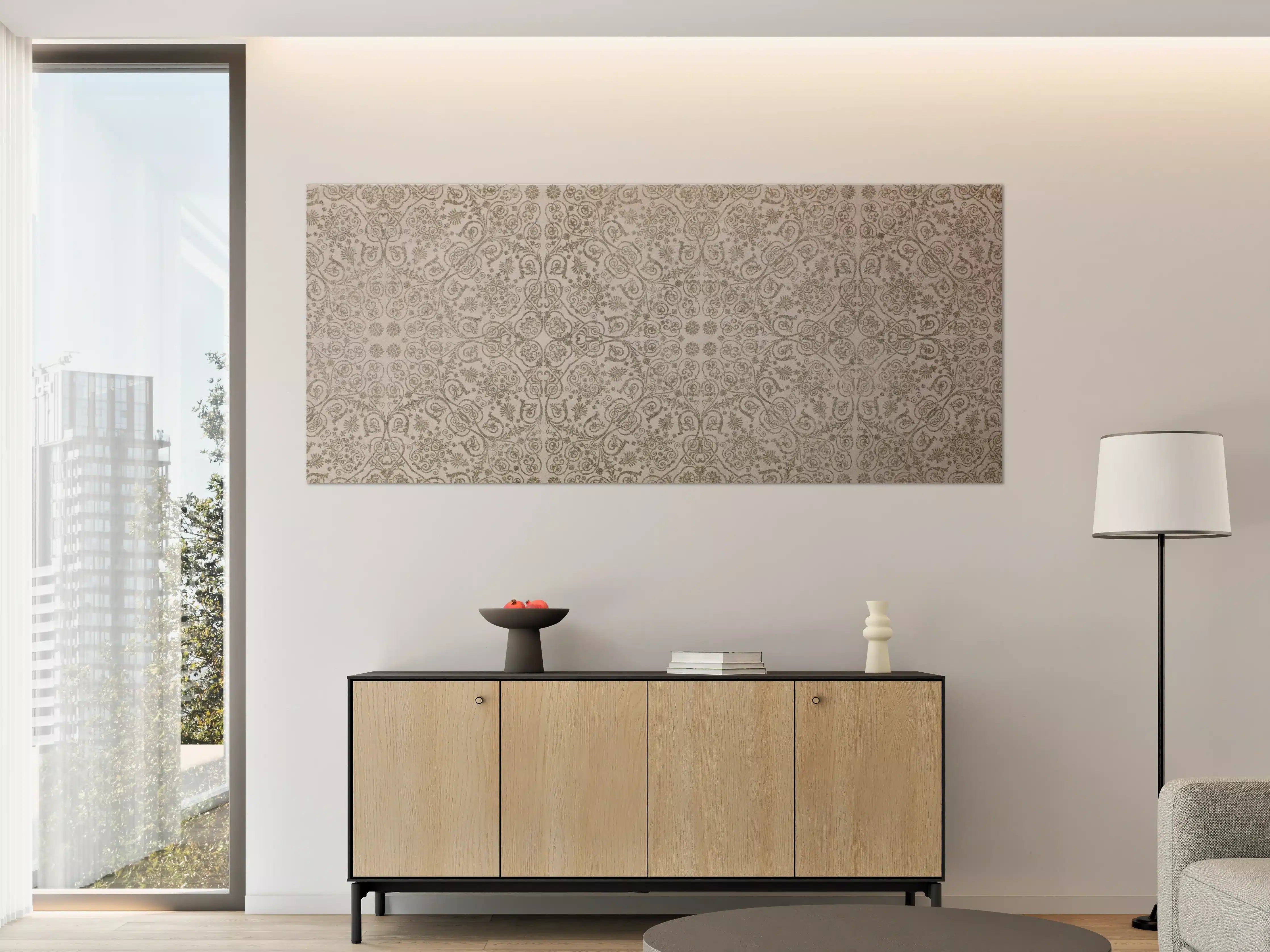 Große Wandbilder - Keramikfliese mit abstraktem Mosaik-Blumenmuster