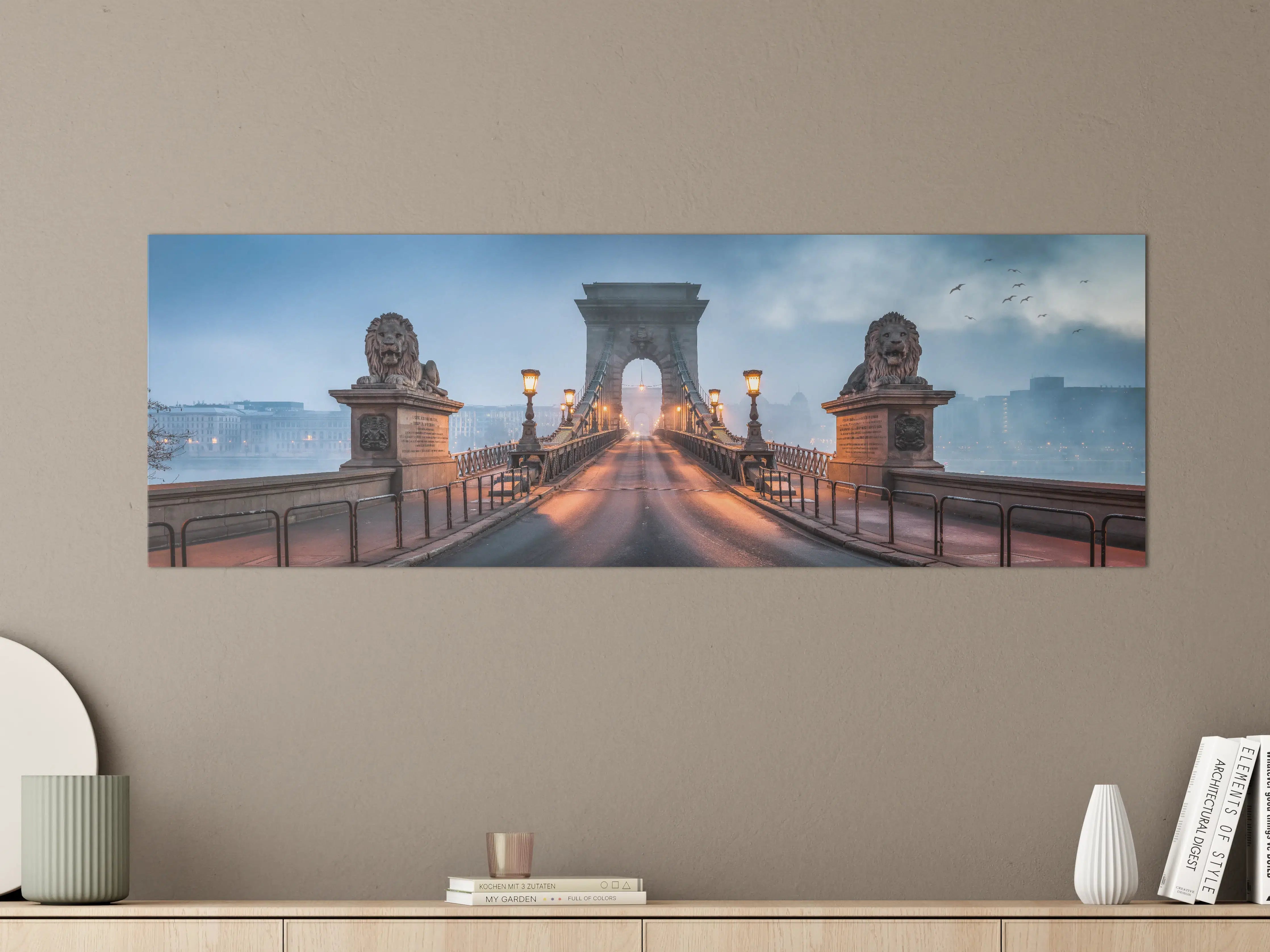 Große Wandbilder - Kettenbrücke Panorama in Budapest