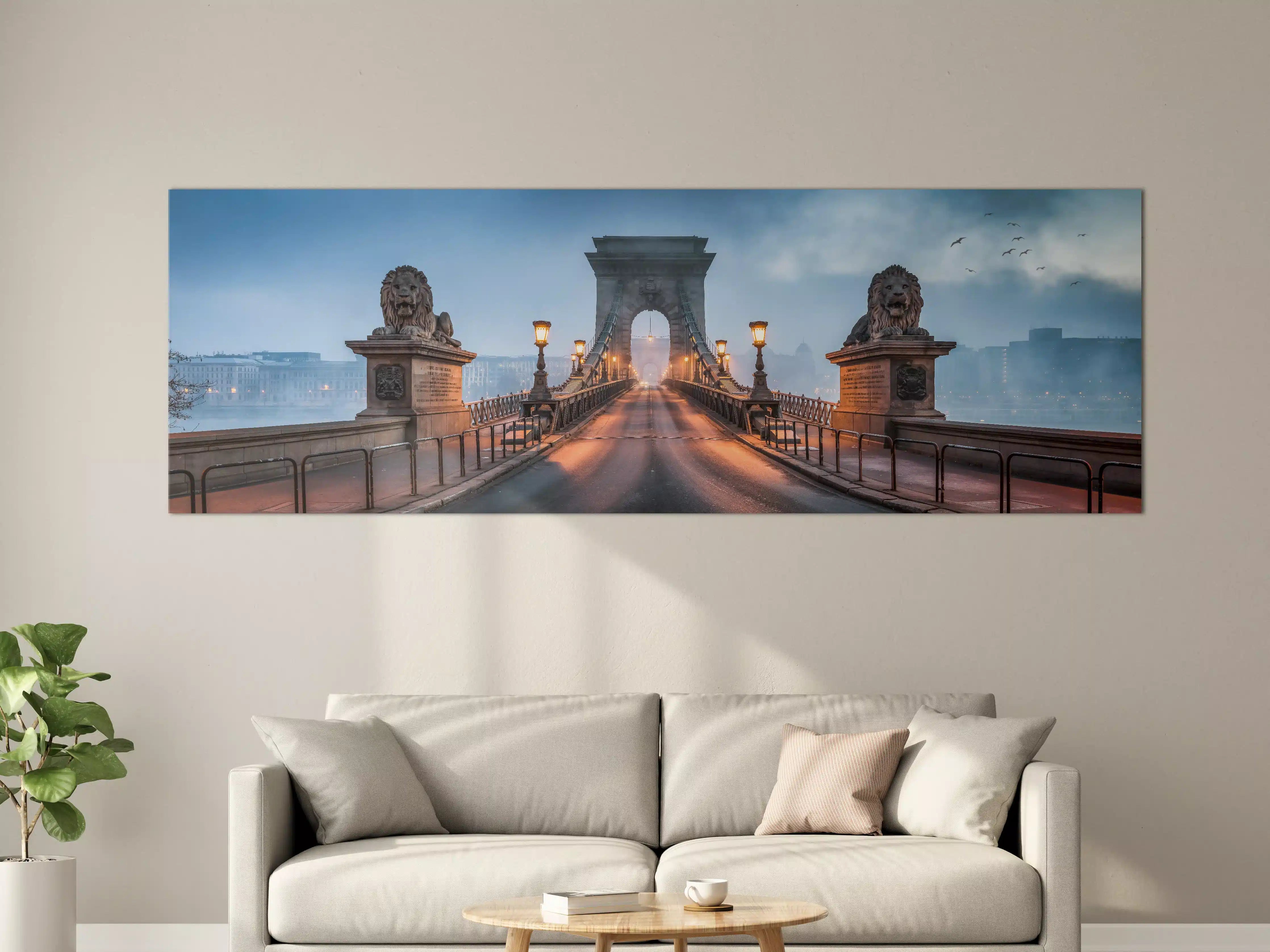 Große Wandbilder - Kettenbrücke Panorama in Budapest