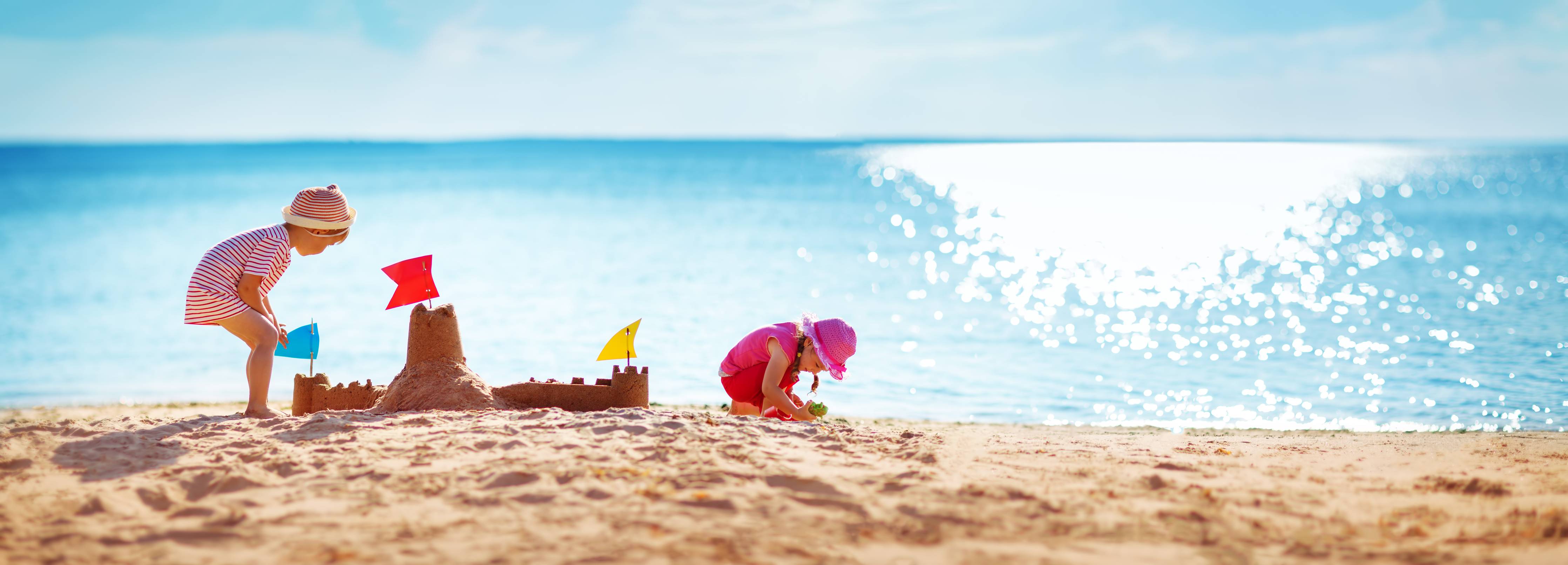 Große Wandbilder-Kinder Spiel Strand Sonnenschein