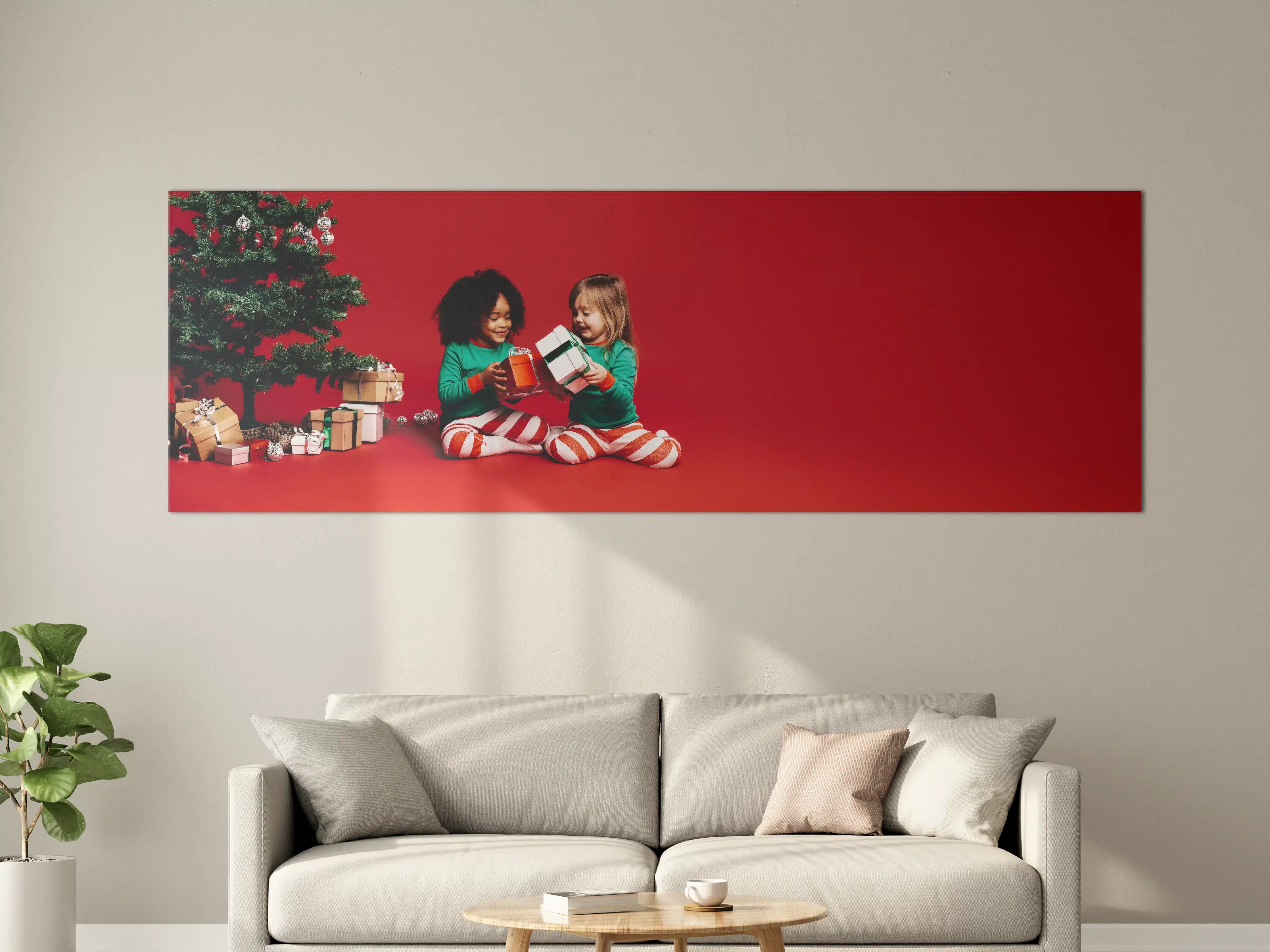 Große Wandbilder - Kinder geben Weihnachtsgeschenke