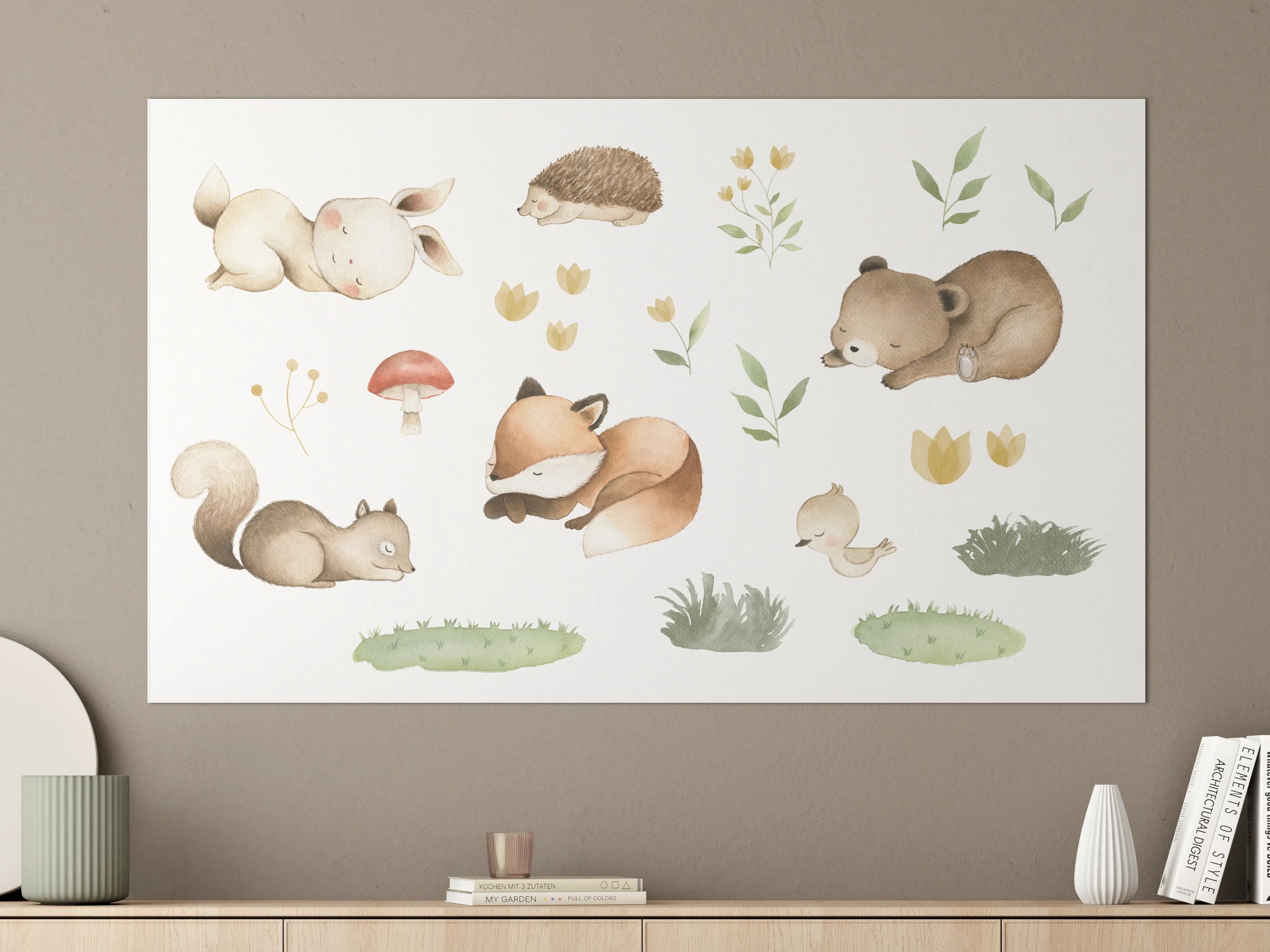 Große Wandbilder - Kindermotiv - Schlafende Tierchen