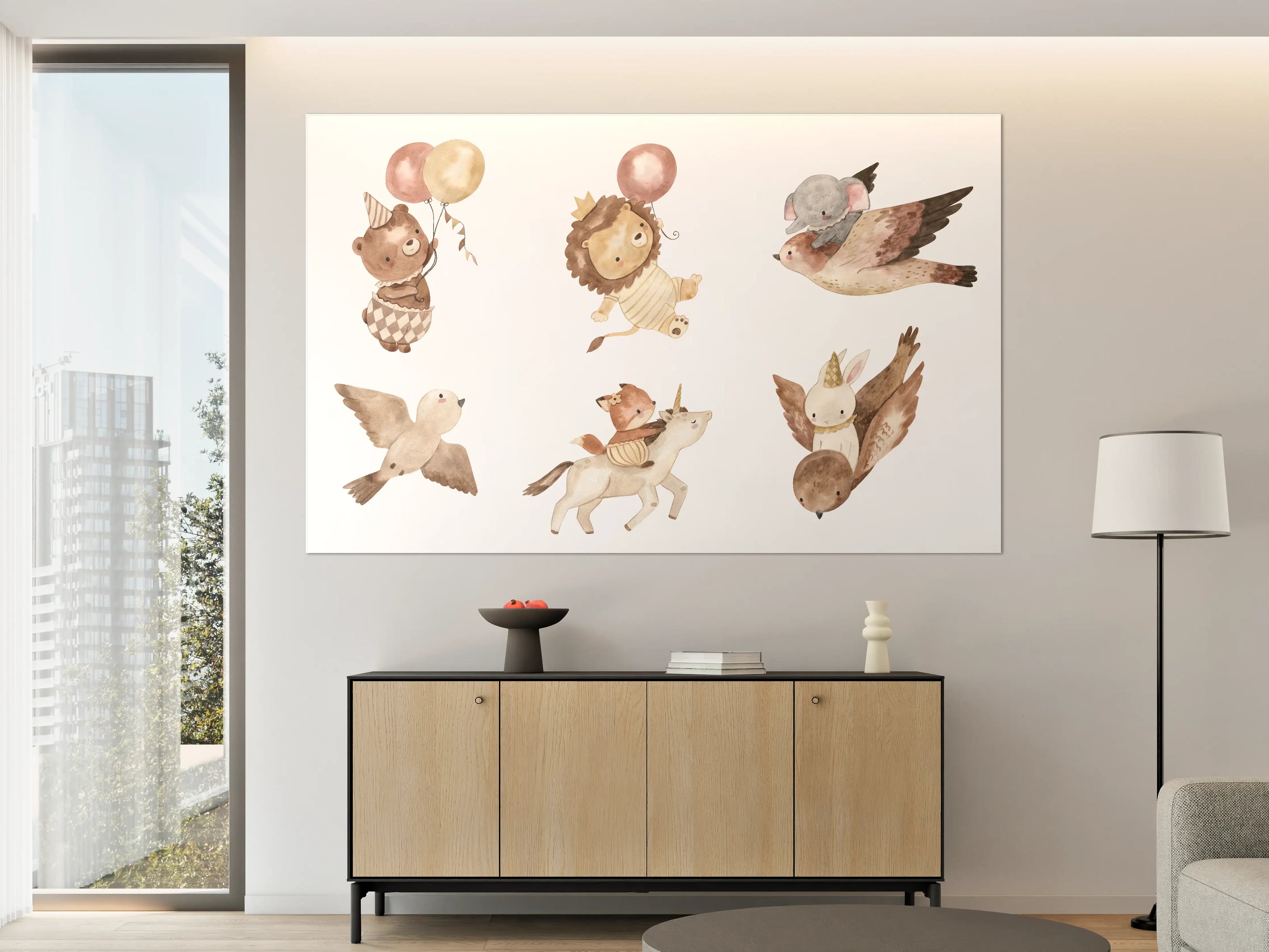 Große Wandbilder - Kindermotiv - Tiere in den Lüften