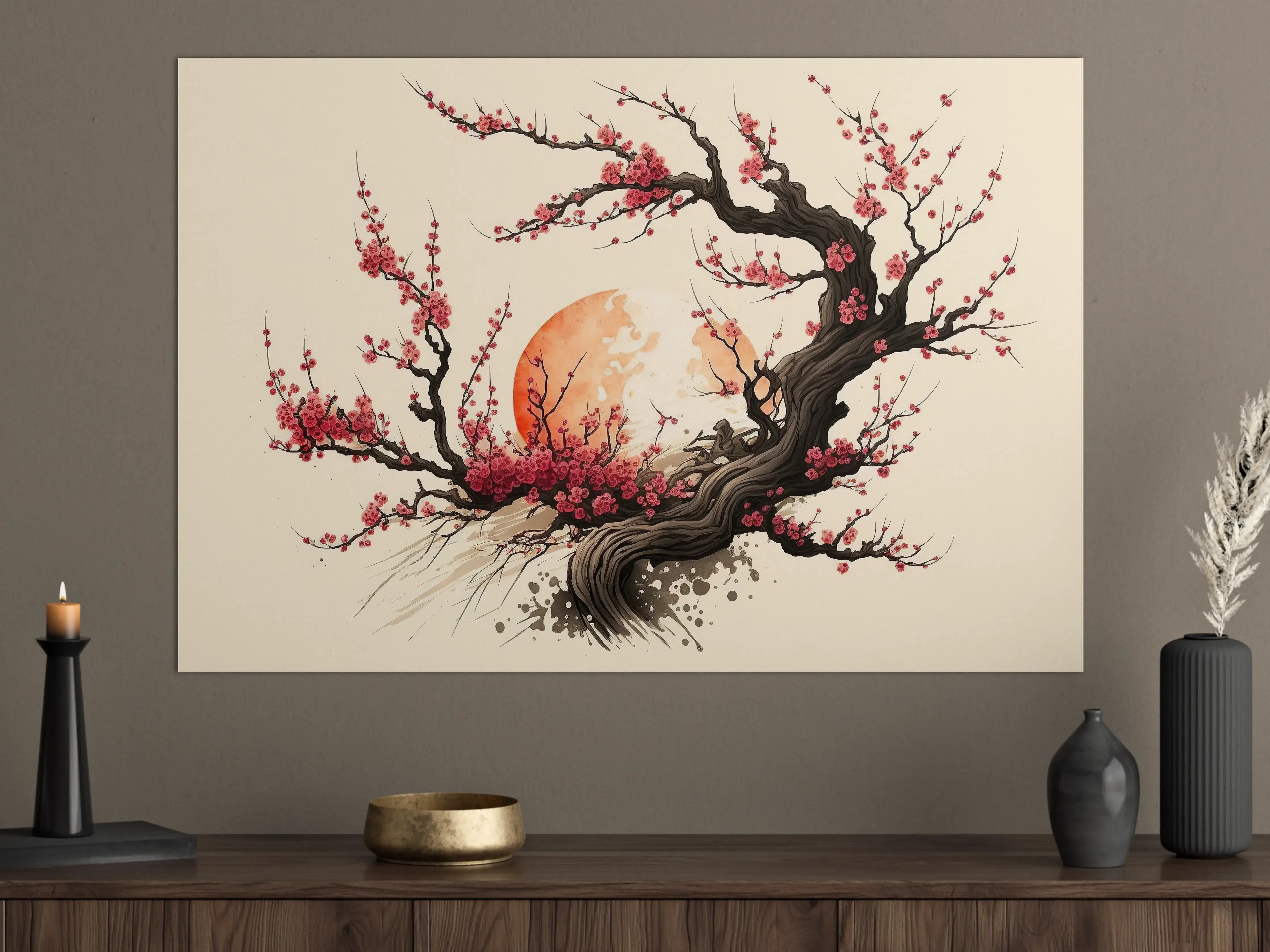 Große Wandbilder - Kirschblüte Sakura Aquarell