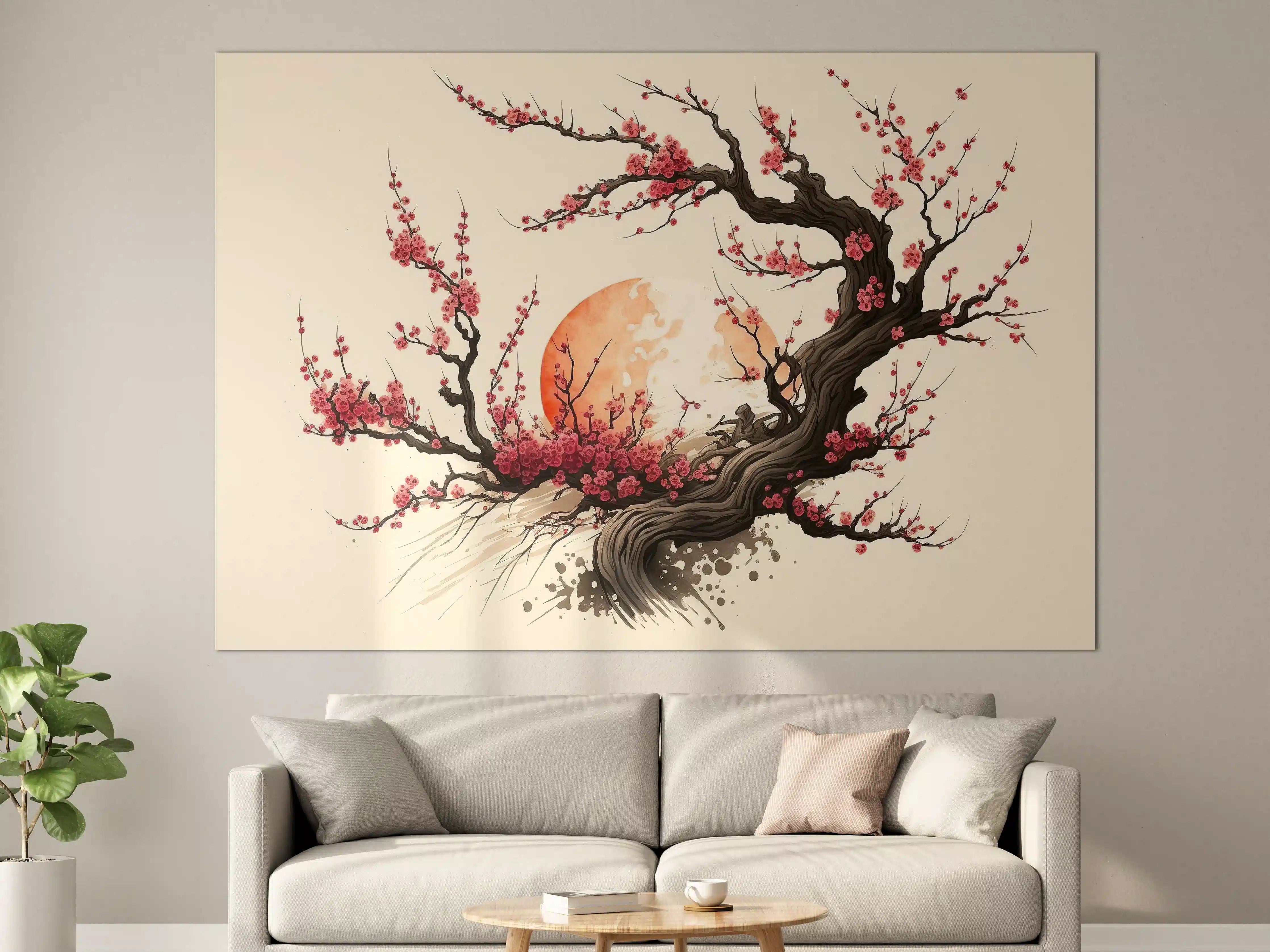 Große Wandbilder - Kirschblüte Sakura Aquarell