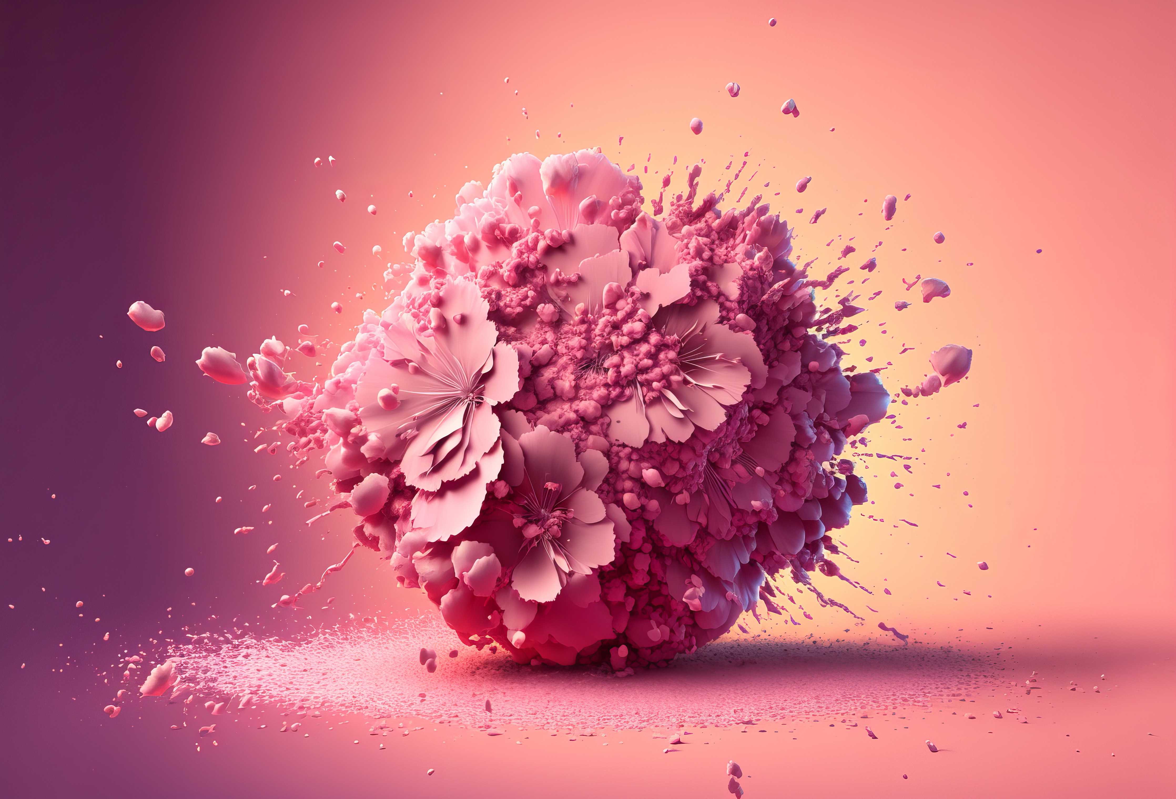 Große Wandbilder-Kirschblüten Explosion Rosa