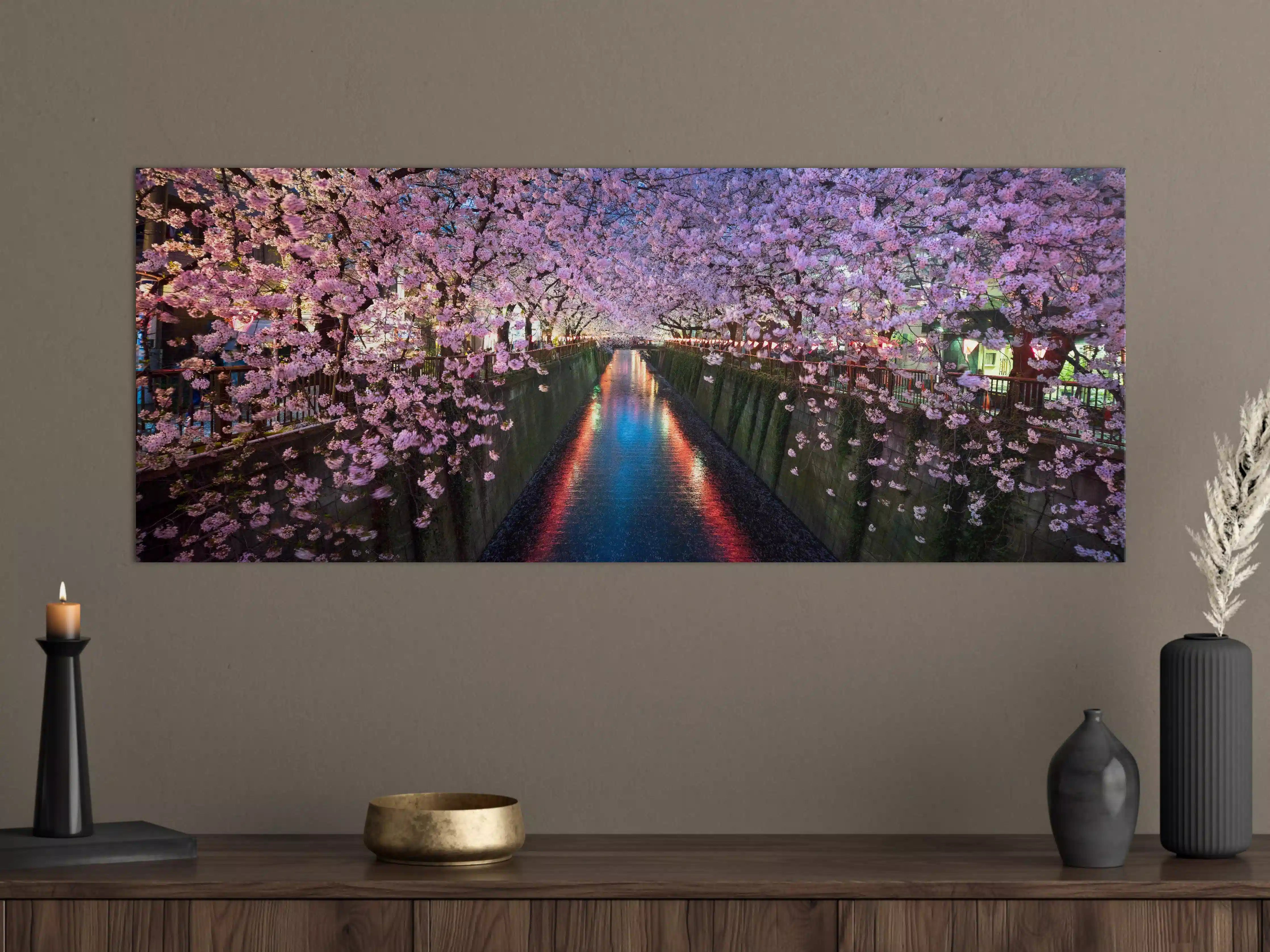 Große Wandbilder - Kirschblüten bei Nacht Nakameguro - Tokio