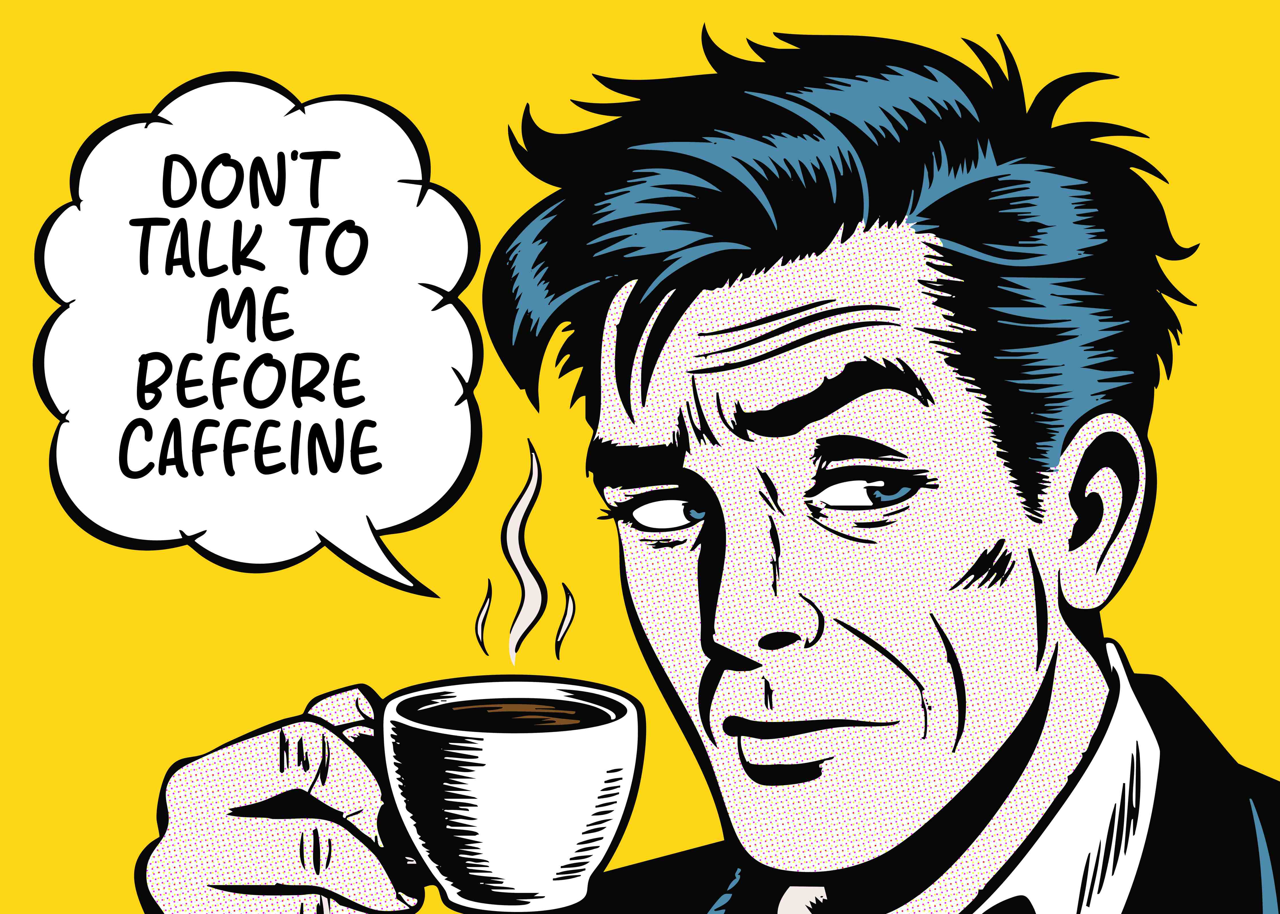 Große Wandbilder-Klares Kaffeegesicht im Pop-Art-Stil