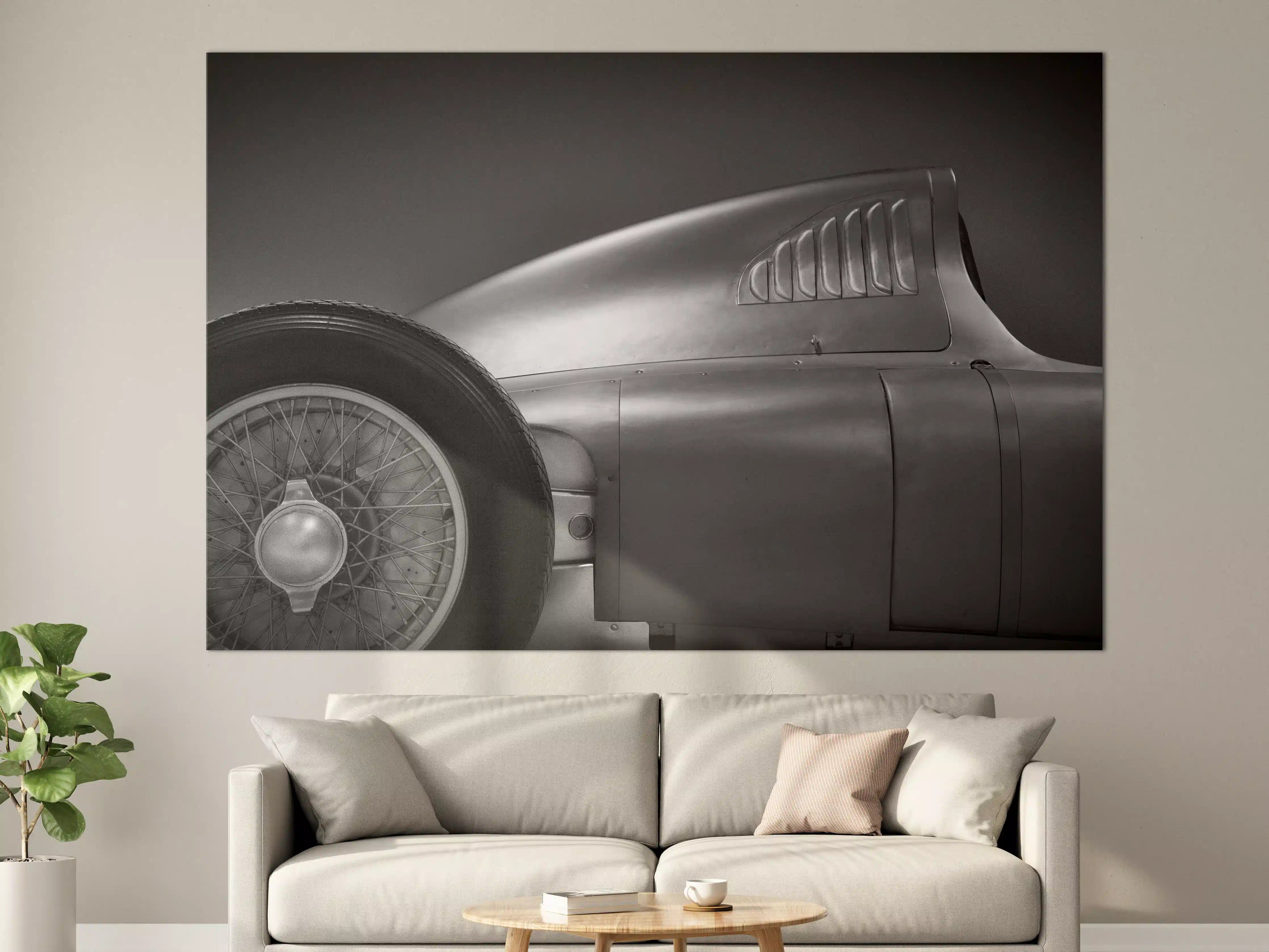 Große Wandbilder - Klassisches Automobild in Schwarz-Weiß
