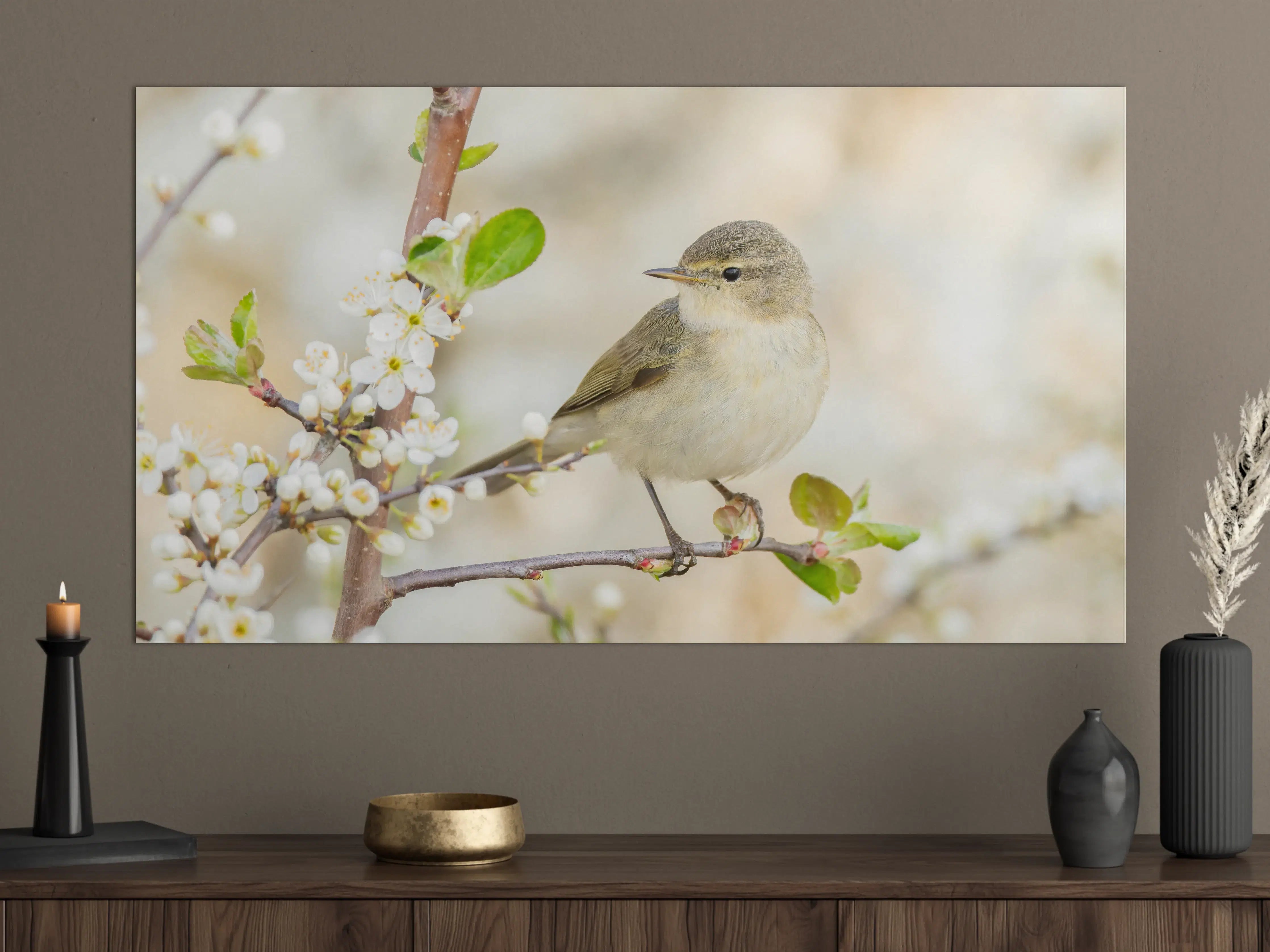 Große Wandbilder - Kleiner Vogel am Baumzweig