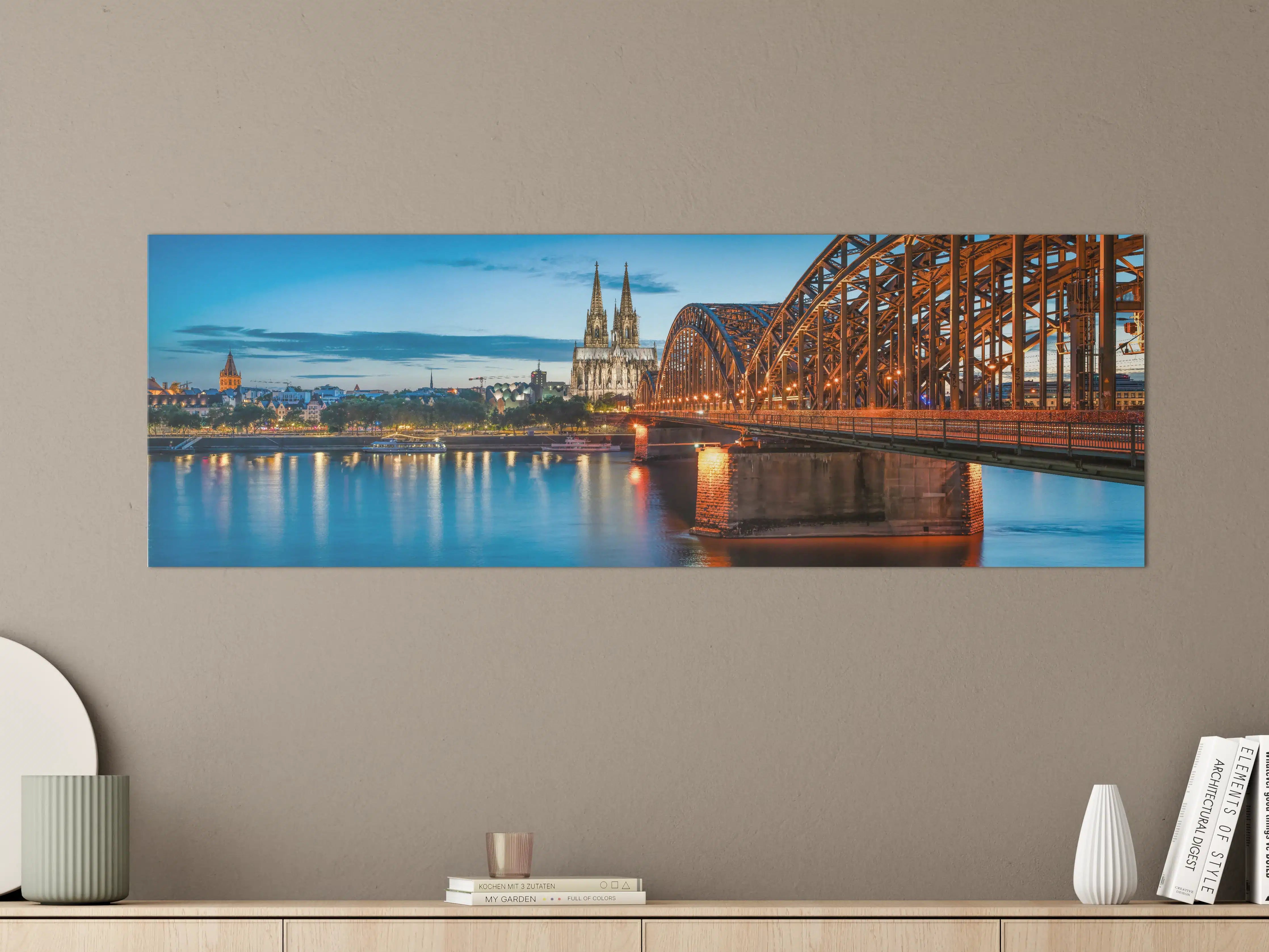 Große Wandbilder - Kölner Dom und Hohenzollernbrücke bei Nacht